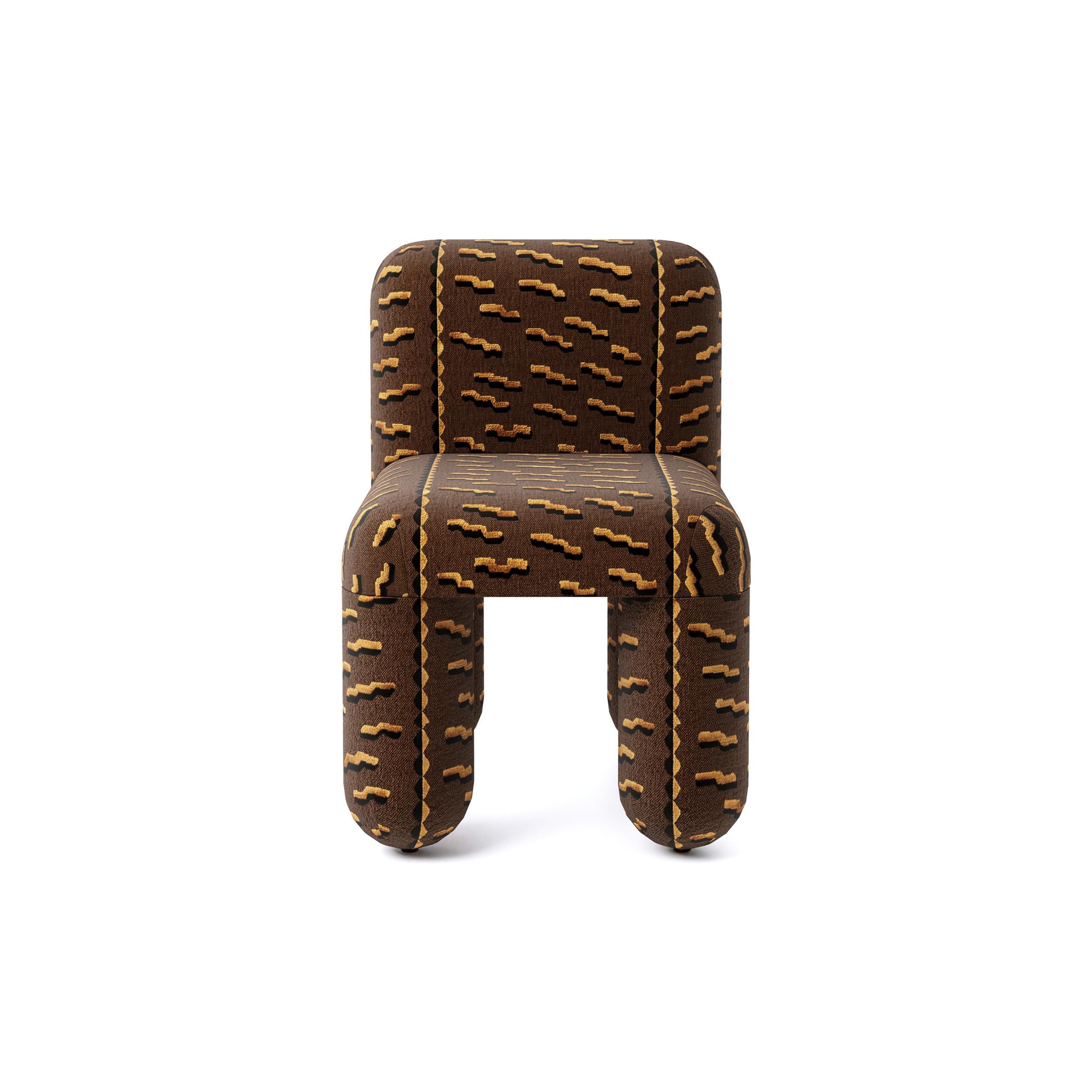 Modern Dining Chair Hello in Dedar Tiger Mountain white jacquard velvet by Noom For Sale 14