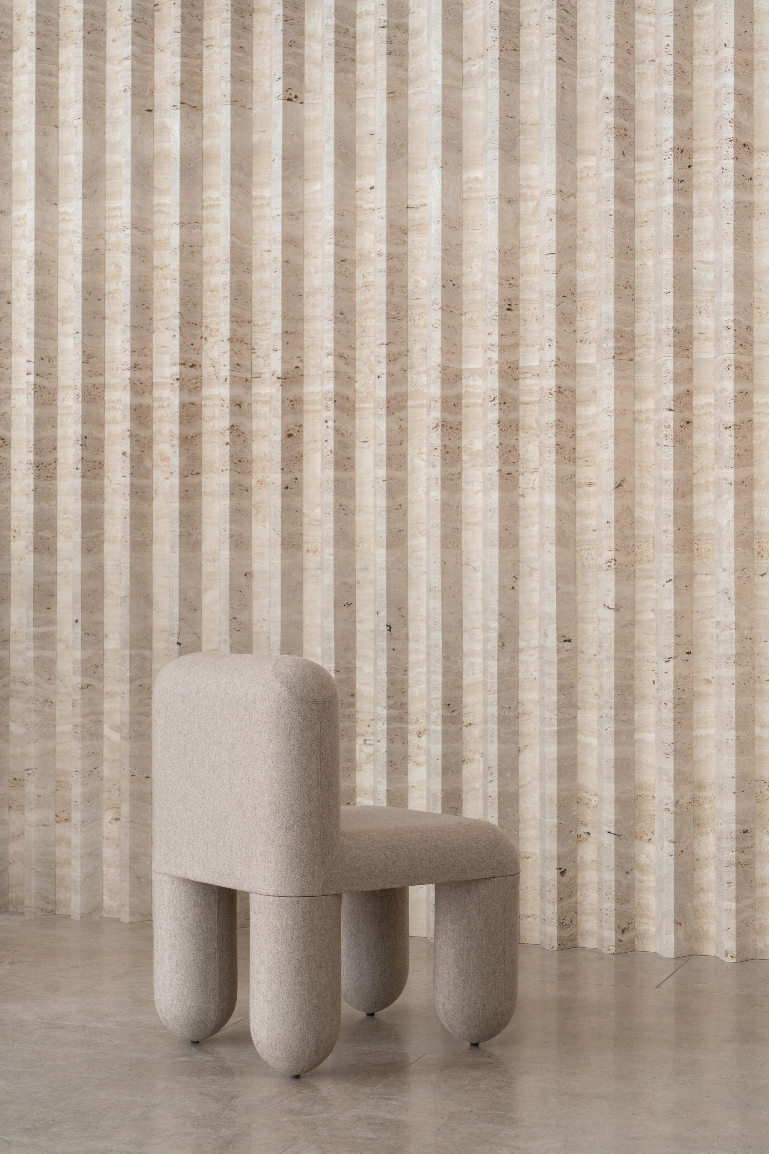 Fabric Modern Dining Chair Hello in Dedar Tiger Mountain jacquard velvet by Noom For Sale