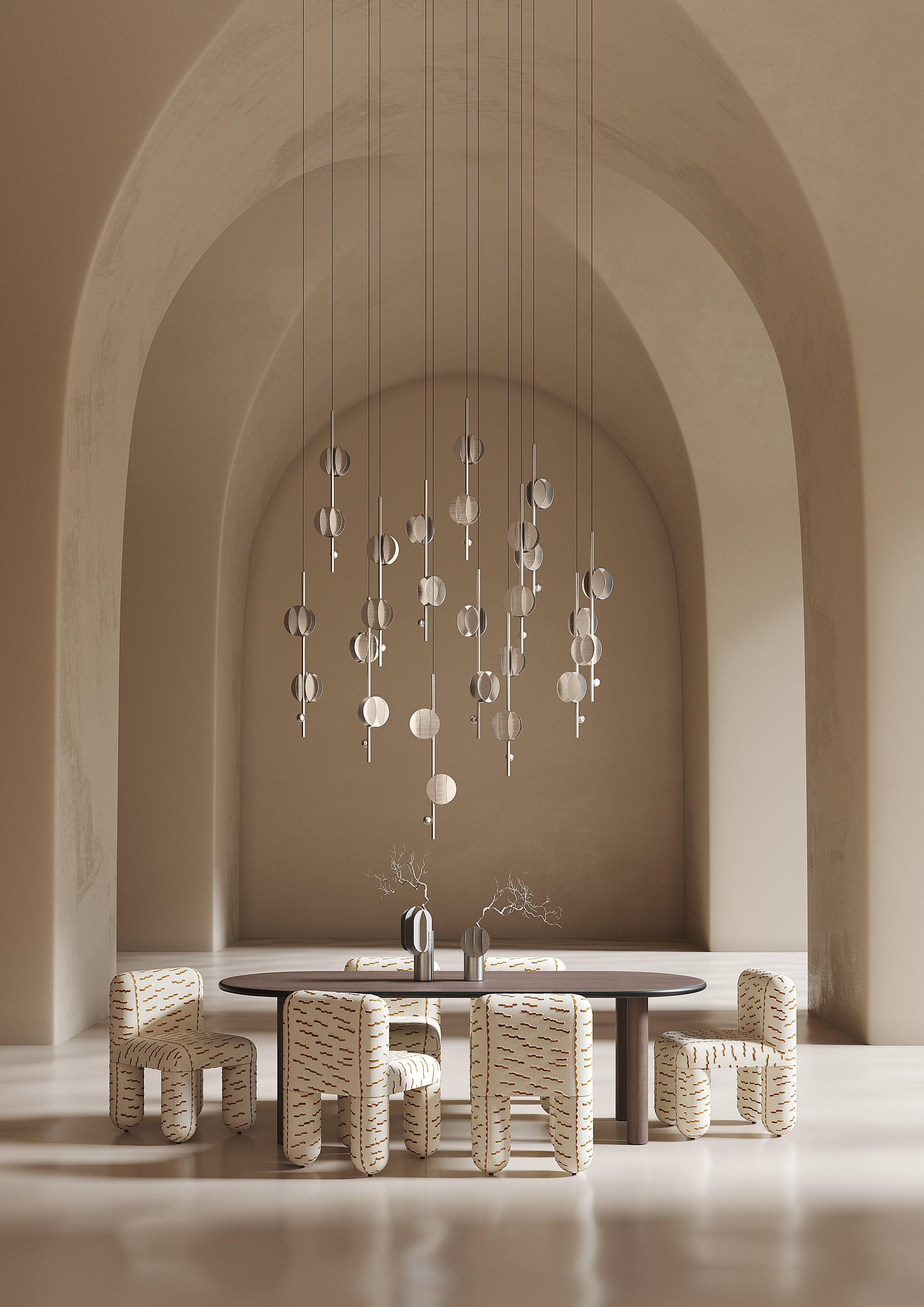 Ucraino Sedia da pranzo moderna Hello in tessuto di lana rosa di NOOM in vendita