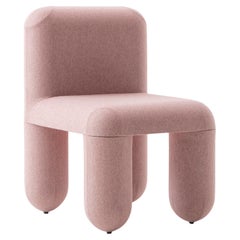 Moderner Esszimmerstuhl Hello aus rosa Wollstoff von Noom
