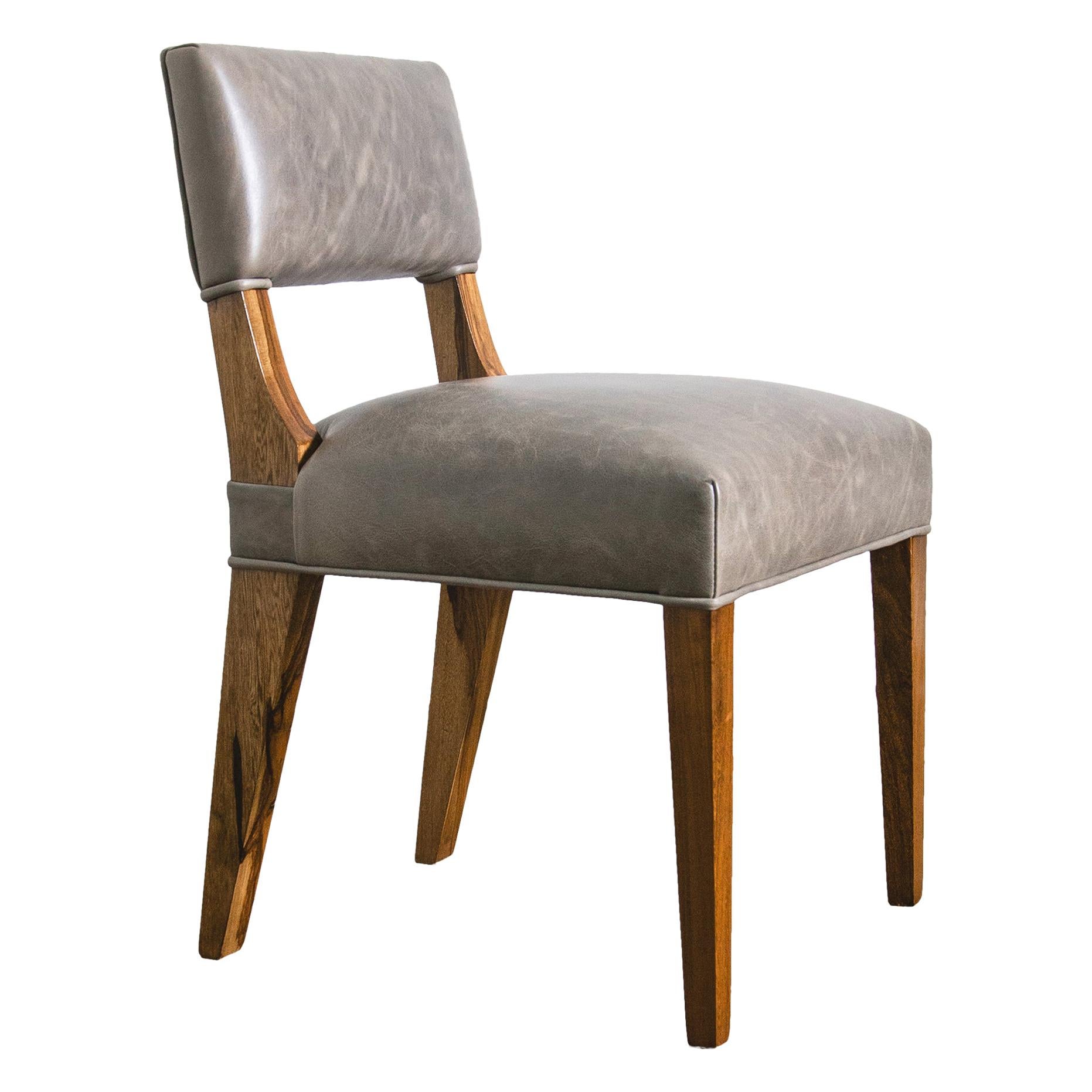 Modern Dining Chair in Argentine Exotic Wood and Leather from Costantini, Bruno For Sale