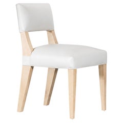 Modern Dining Chair in Leather and Ivorywood by Costantini, Bruno, In Stock