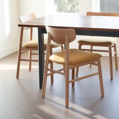 Modern Dining Chair in Solid White Oak with Wool Seat