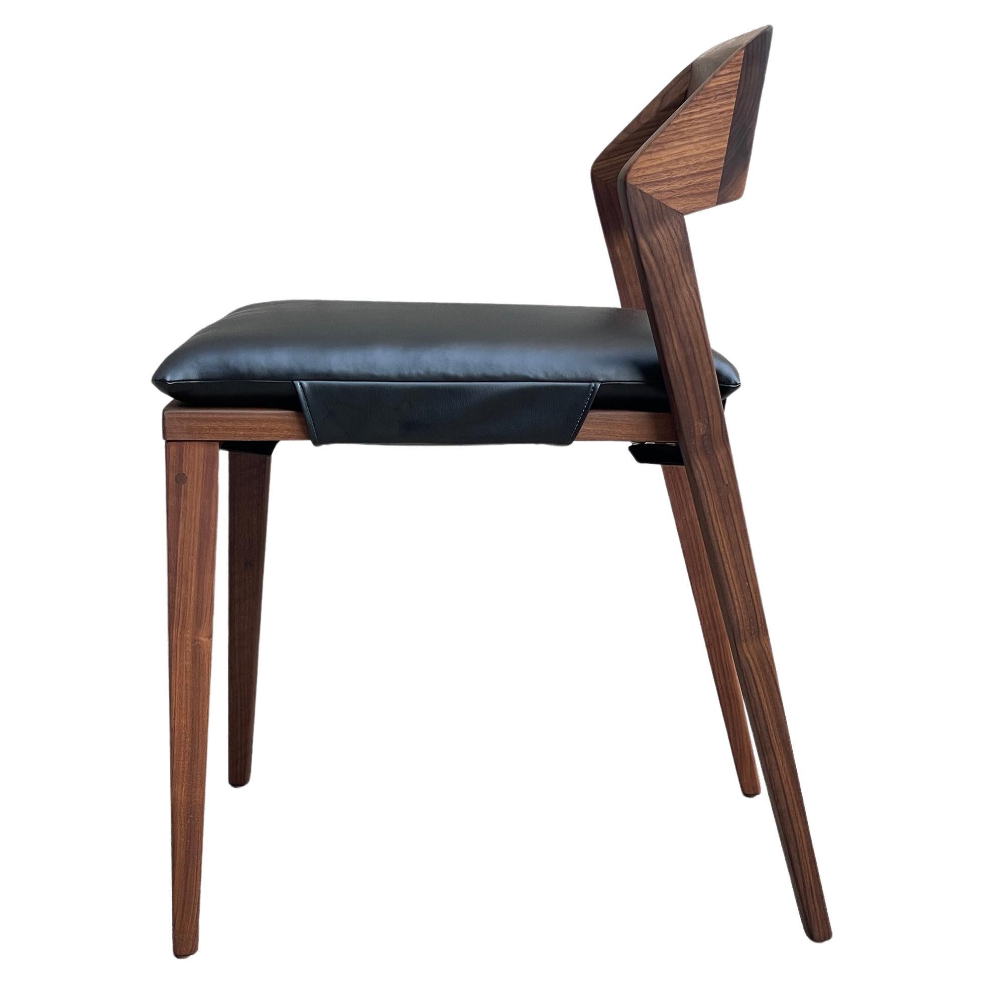 Modern Dining Chair, Osteria Side Chair, Leather Cushion by MarCo Bogazzi For Sale