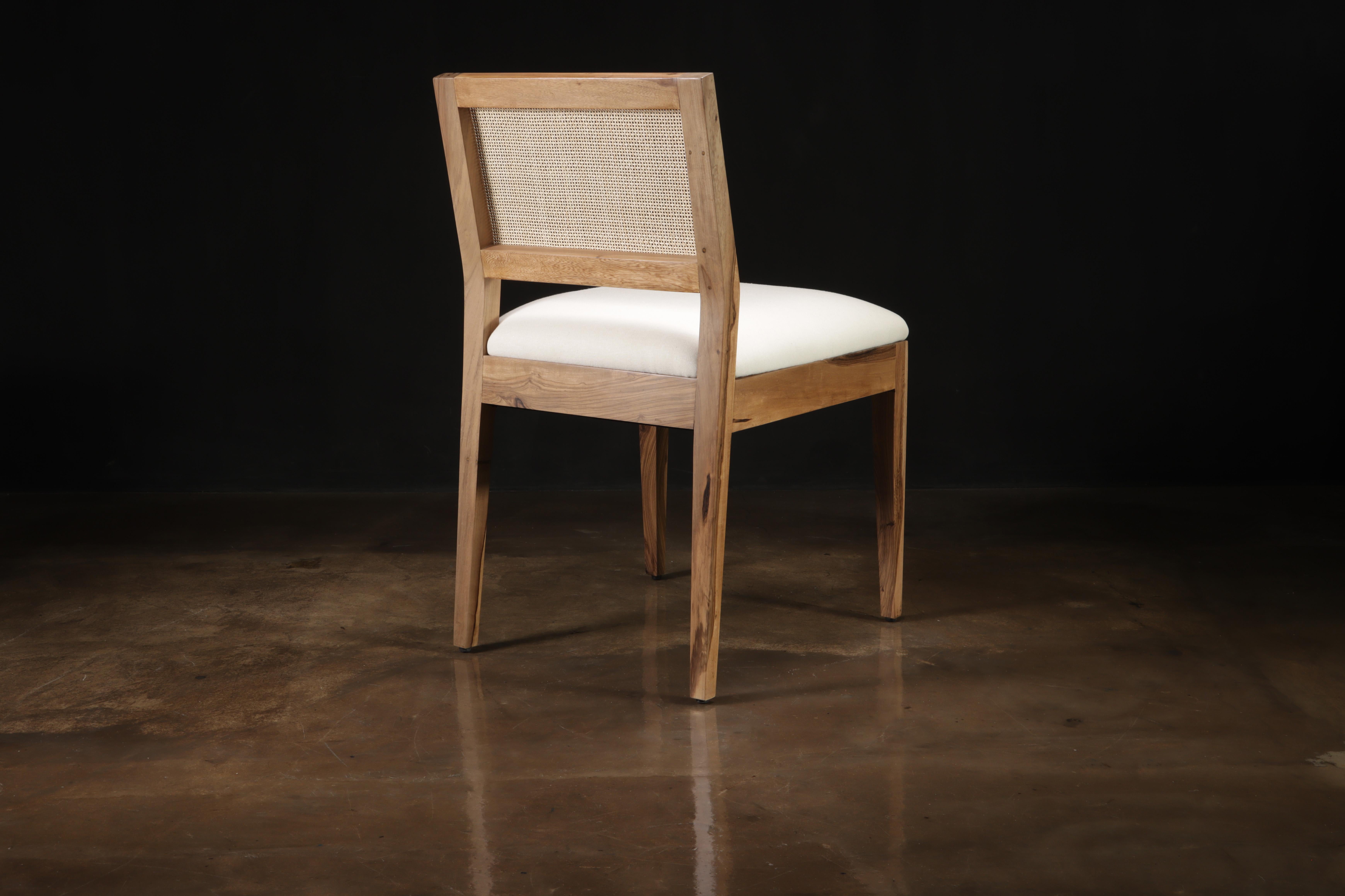 Argentine Modern Dining Chair with Caned Back in Exotic Wood by Costantini, Recoleta For Sale