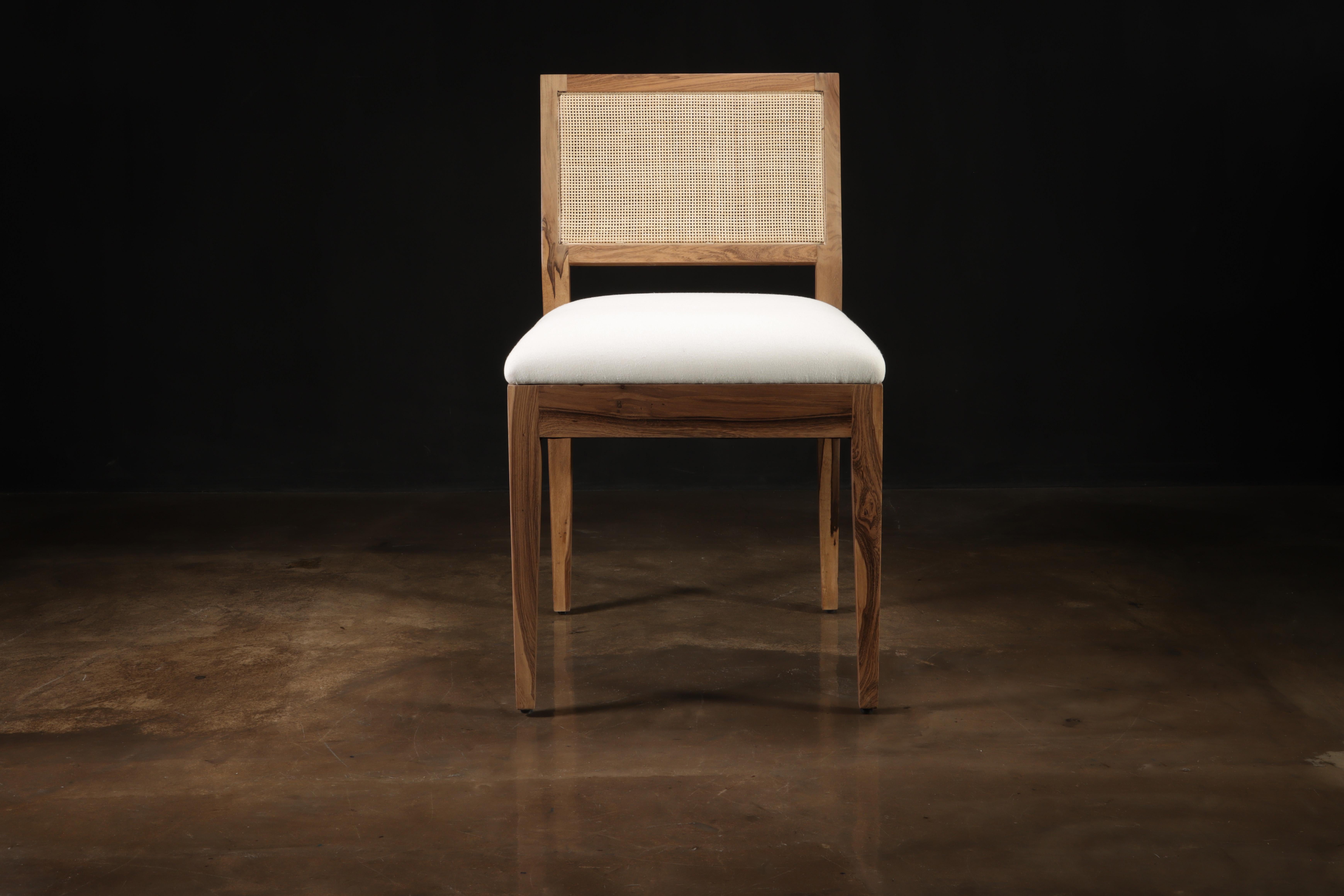 Woodwork Modern Dining Chair with Caned Back in Exotic Wood by Costantini, Recoleta For Sale