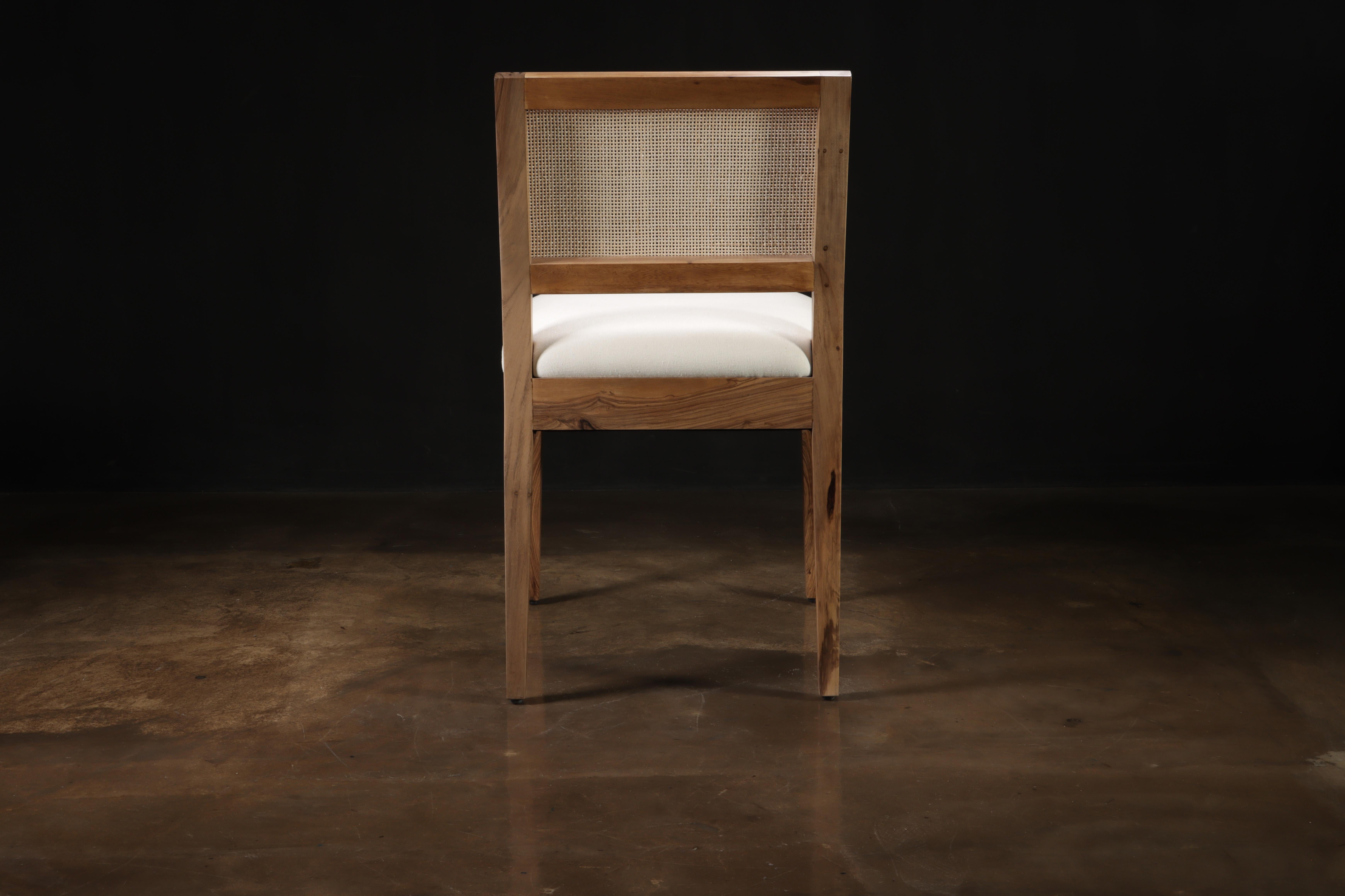 Contemporary Modern Dining Chair with Caned Back in Exotic Wood by Costantini, Recoleta For Sale