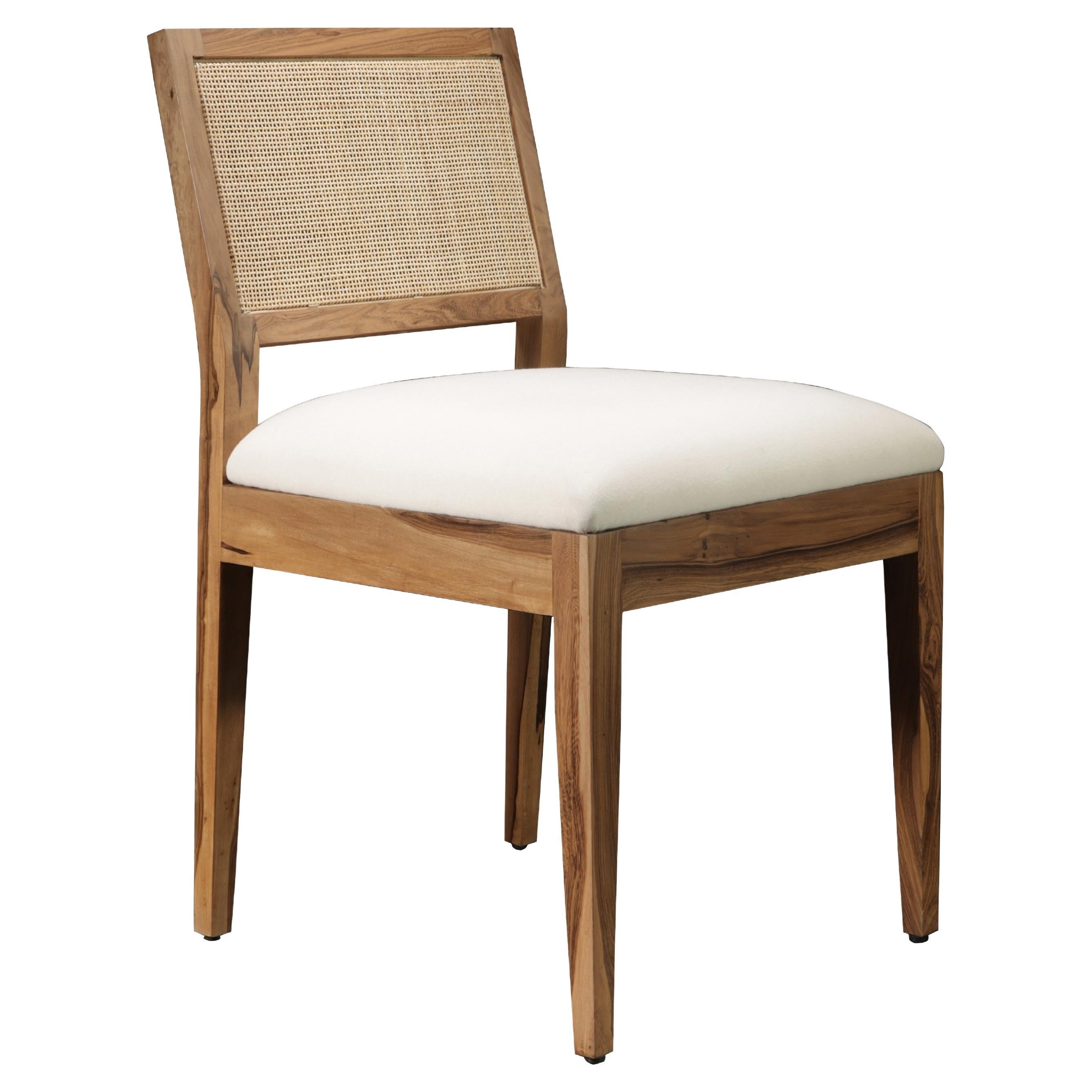 Modern Dining Chair with Caned Back in Exotic Wood by Costantini, Recoleta For Sale