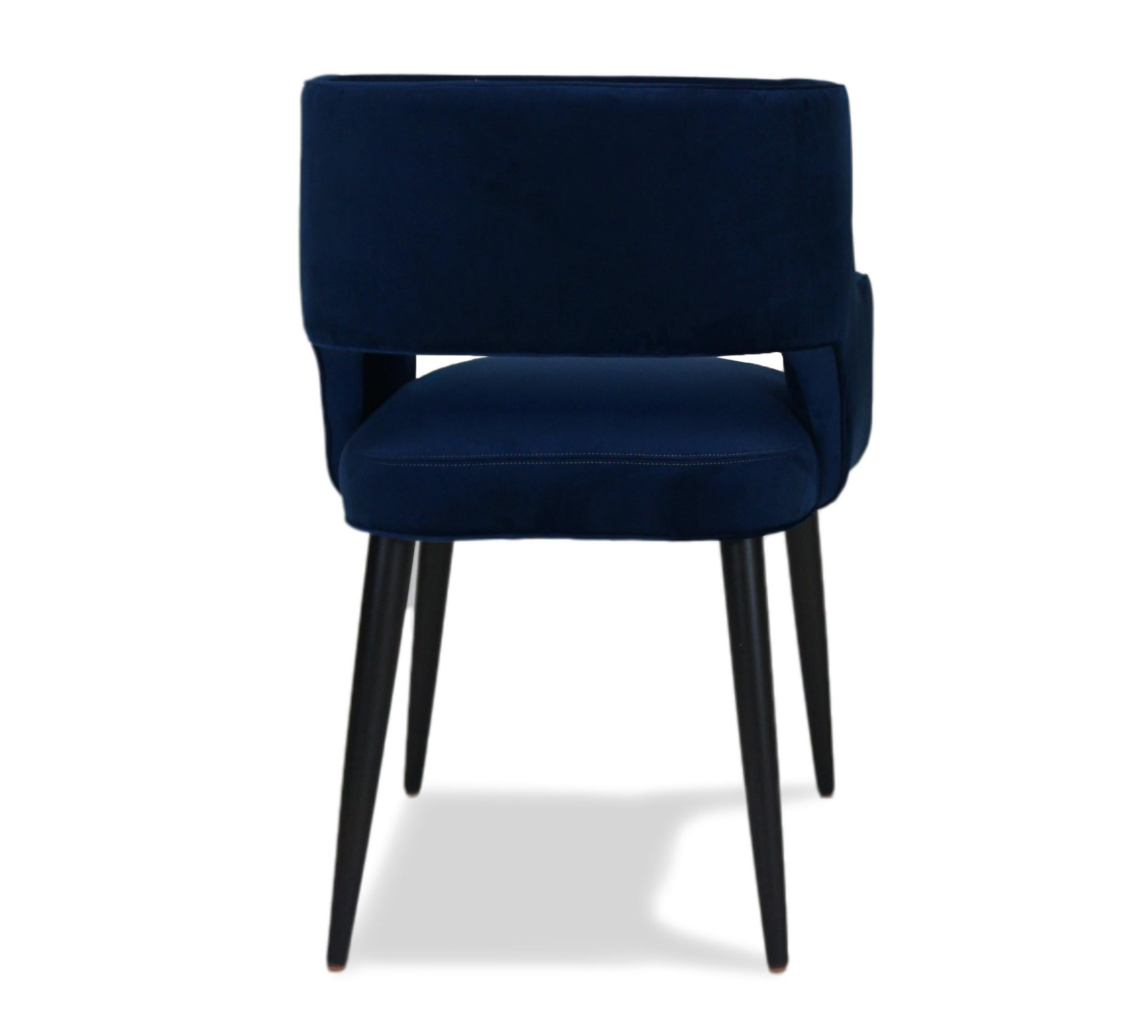 American Modern Dining Chair with Sloping Arms and Relaxed Pitch For Sale