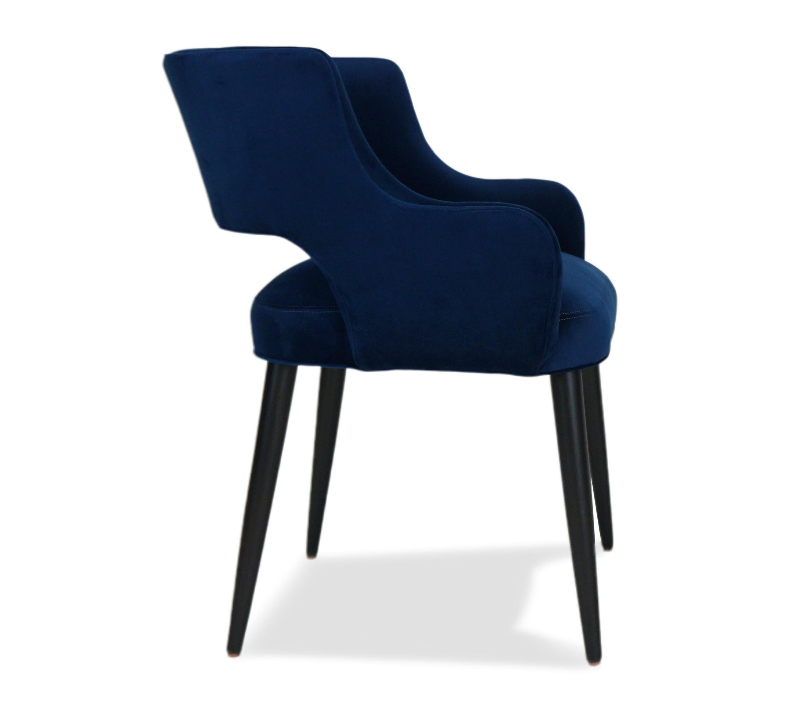 Velours Chaise de salle à manger moderne avec accoudoirs pivotants et pichet relaxant en vente