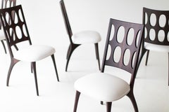 CraftAssociates Dining Chairs, Gordon Modern Dining Chairs, 1901, White Leather