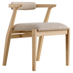 Modern Dining, Restaurant Room Chairs in Ash Solid Wood and Beige Material