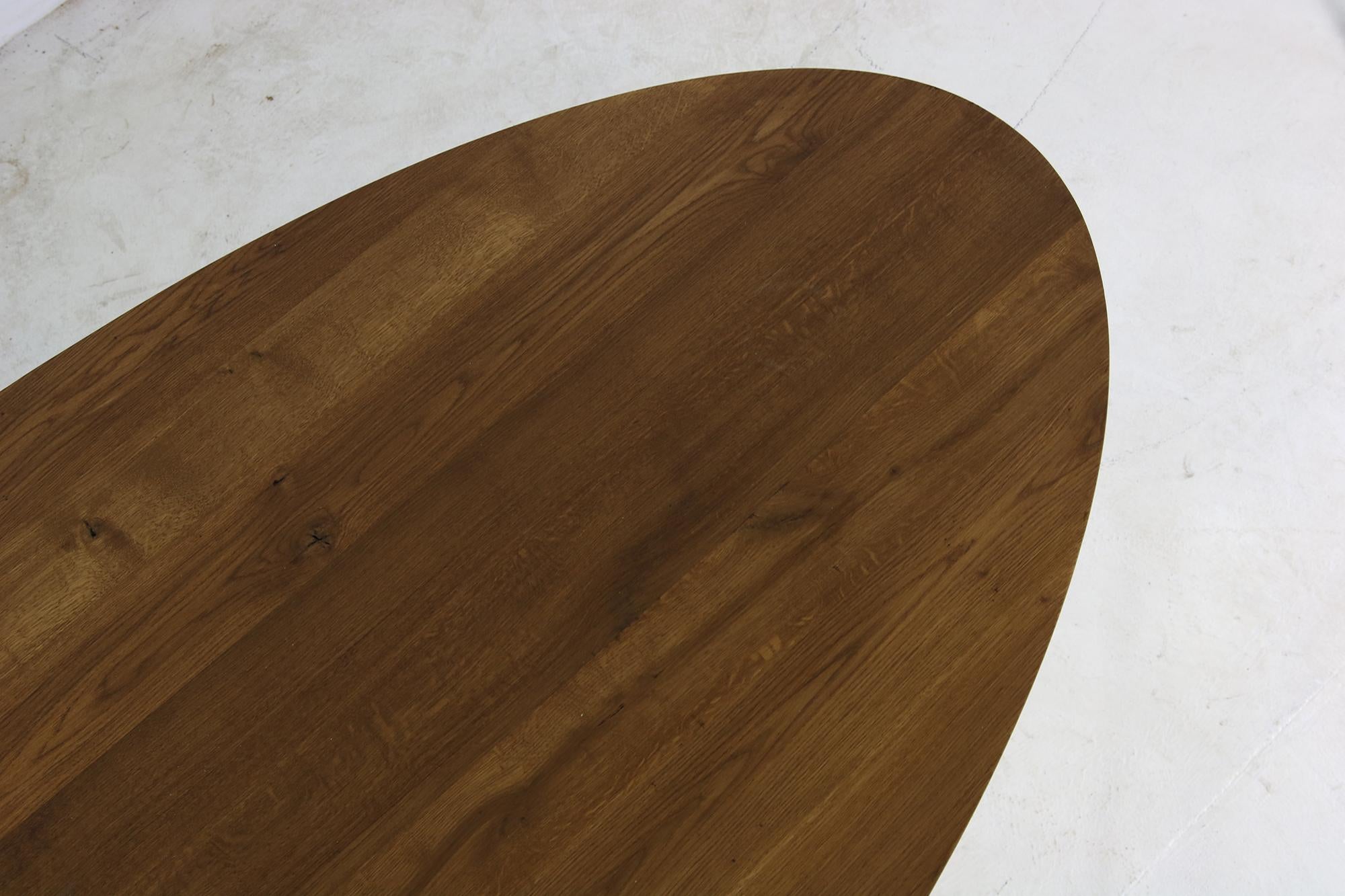 German Modern Dining Room Oval Table Solid Oak, Contemporary Nathan Lindberg Pedestal B