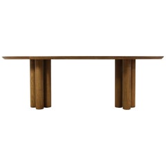 Modern Dining Room Oval Table Solid Oak, Contemporary Nathan Lindberg Pedestal B