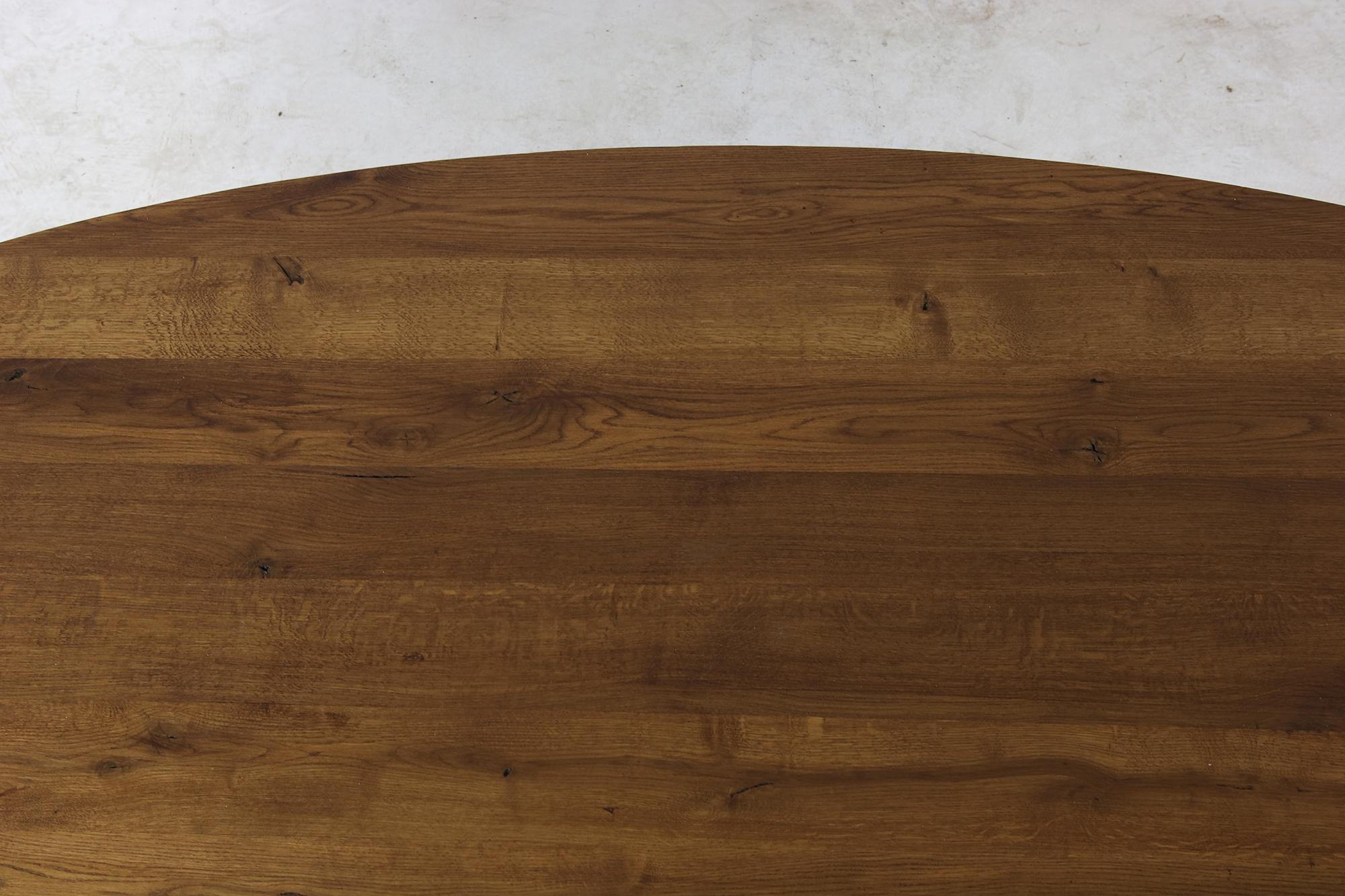 Modern Dining Room Oval Table Solid Oak, Contemporary Nathan Lindberg Pedestal C For Sale 3
