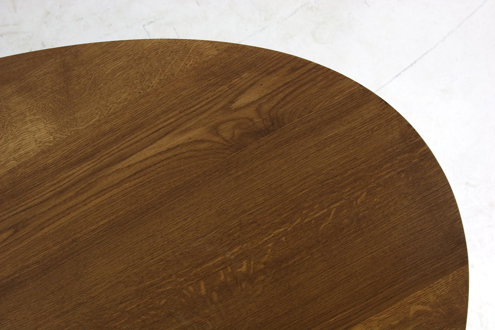Modern Dining Room Oval Table Solid Oak, Contemporary Nathan Lindberg Pedestal C For Sale 1