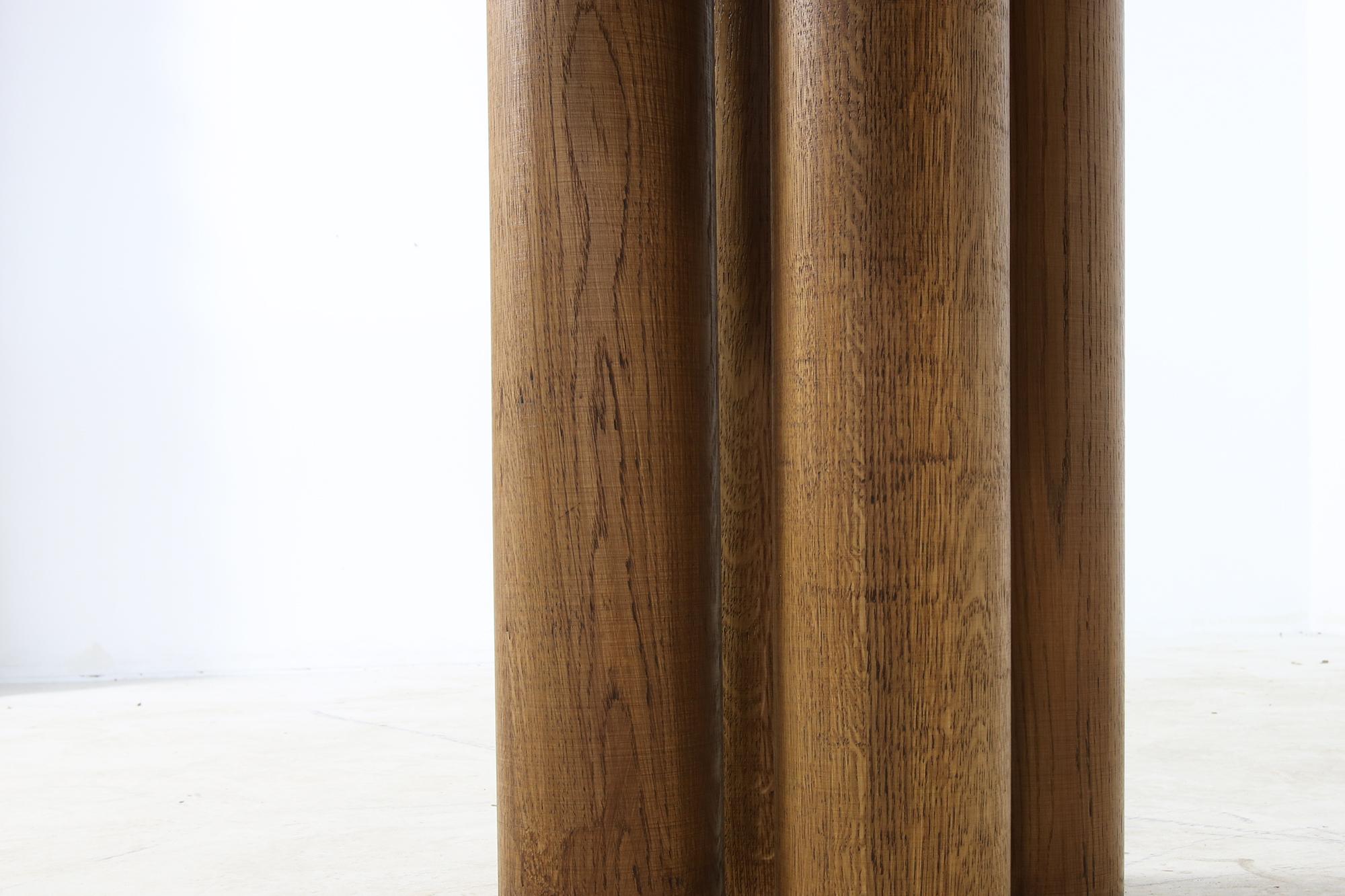 Modern Dining Room Oval Table Solid Oak, Contemporary Nathan Lindberg Pedestal 2