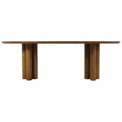 Modern Dining Room Oval Table Solid Oak, Contemporary Nathan Lindberg Pedestal