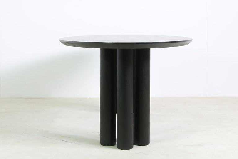 Modern Dining Room Oval Table Solid Oak Nathan Lindberg Pedestal Black
