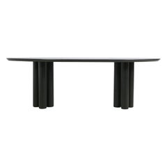 Modern Dining Room Oval Table Solid Oak Nathan Lindberg Pedestal Black Edition B