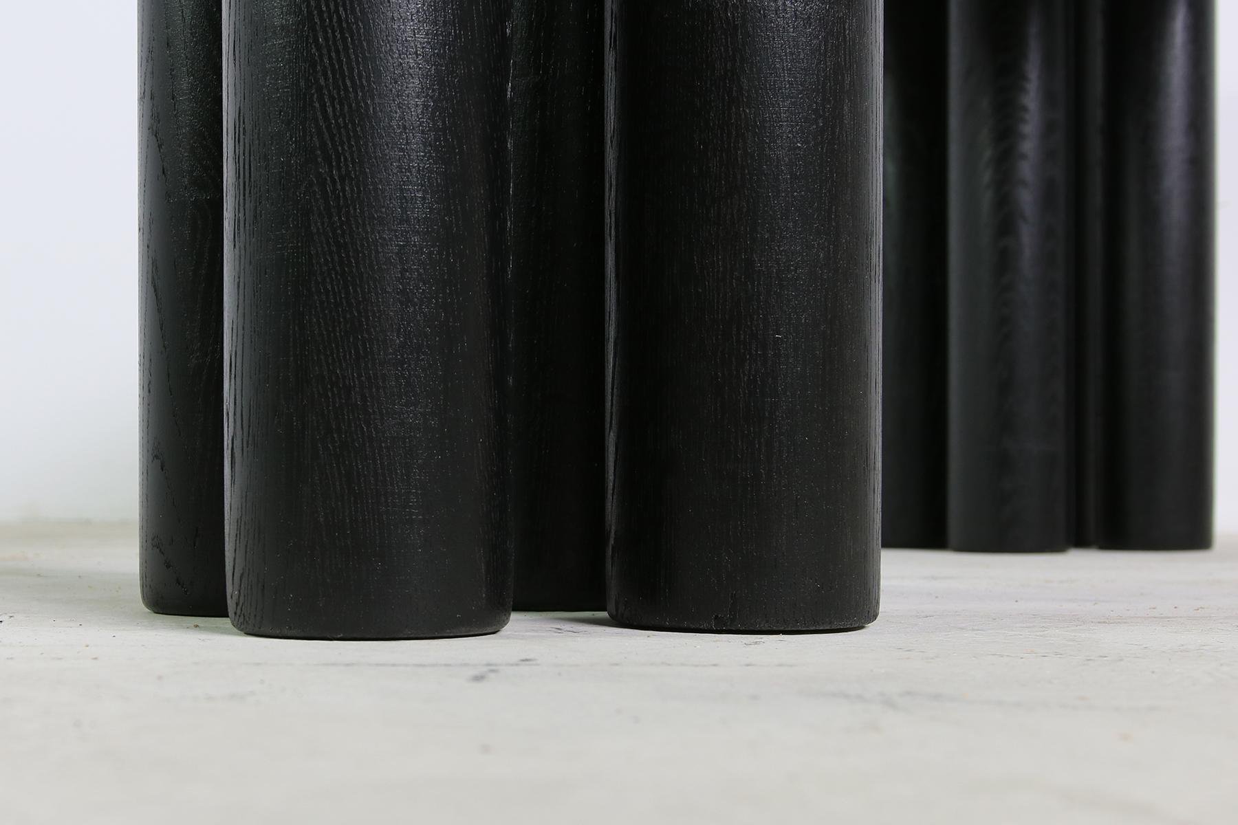 German Modern Dining Room Oval Table Solid Oak, Nathan Lindberg Pedestal Black Edition