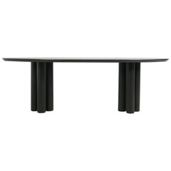 Modern Dining Room Oval Table Solid Oak, Nathan Lindberg Pedestal Black Edition
