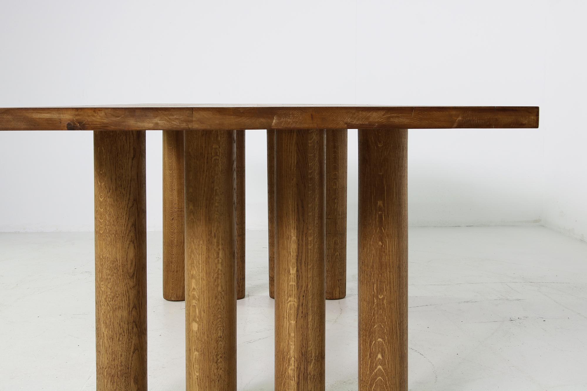 German Modern Dining Room Table Solid Oak, Contemporary Nathan Lindberg Pedestal D