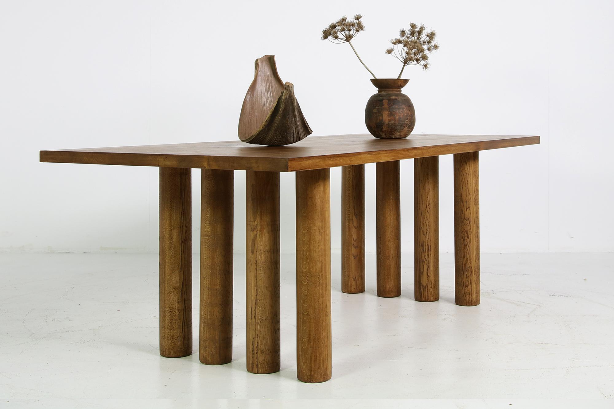 Modern Dining Room Table Solid Oak, Contemporary Nathan Lindberg Pedestal D In Good Condition In Hamminkeln, DE