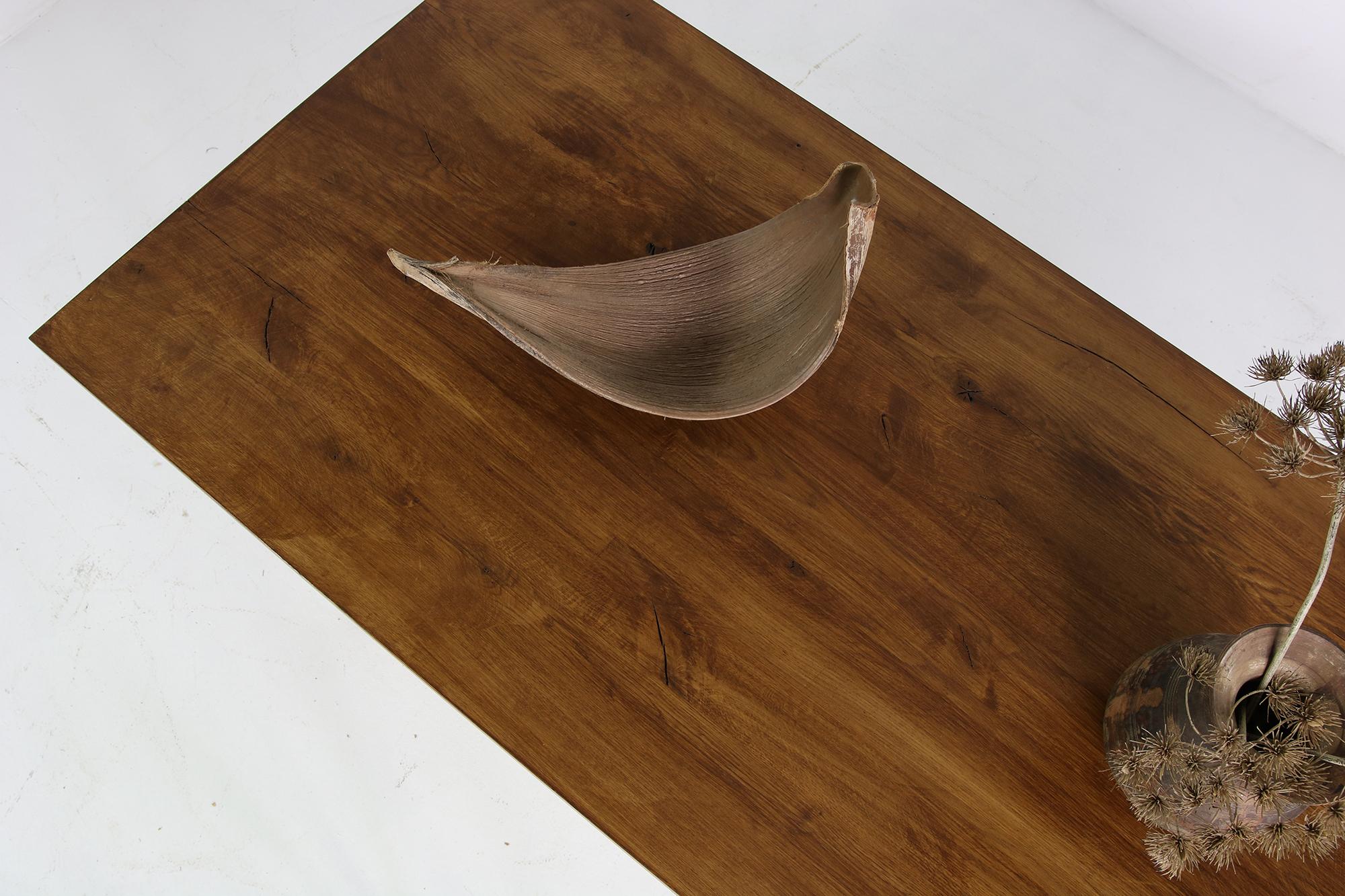 German Modern Dining Room Table Solid Oak, Contemporary Nathan Lindberg Pedestal D For Sale