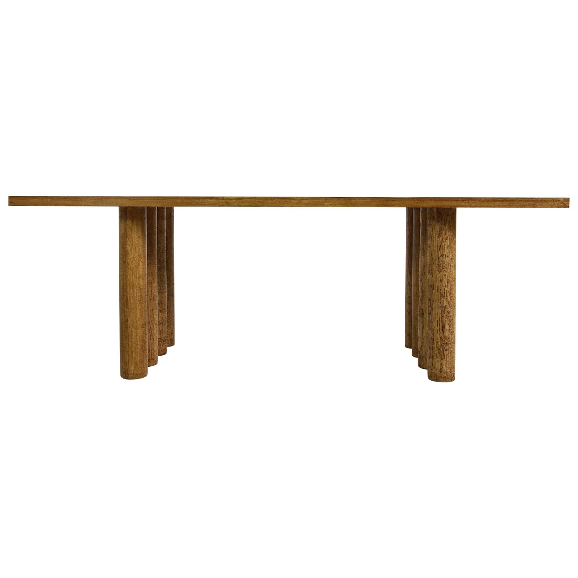Modern Dining Room Table Solid Oak, Contemporary Nathan Lindberg Pedestal D For Sale