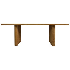 Modern Dining Room Table Solid Oak, Contemporary Nathan Lindberg Pedestal D