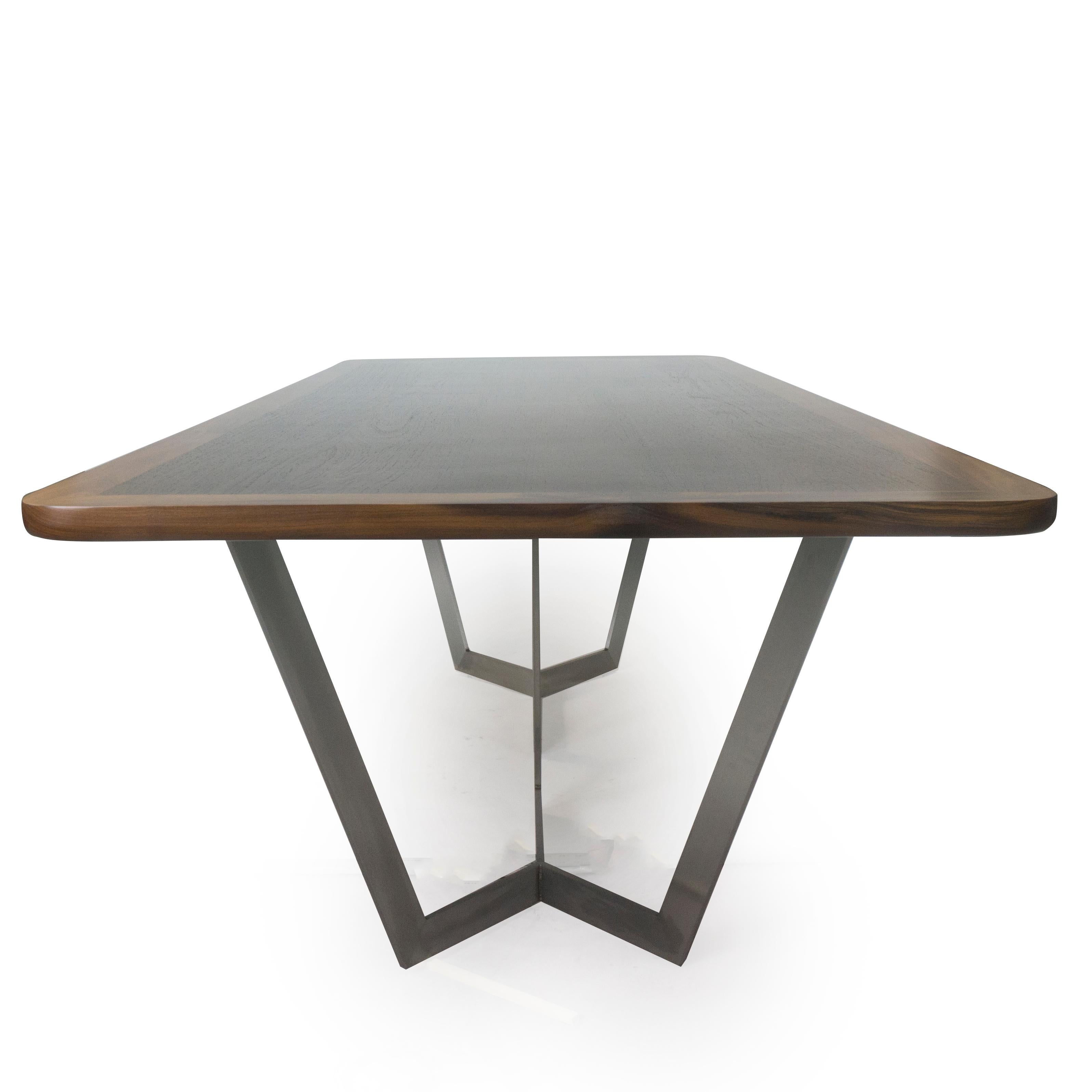 dining table with stainless steel legs