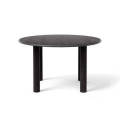 Modern Dining Round Table 'Paul' by Noom, Black Stained