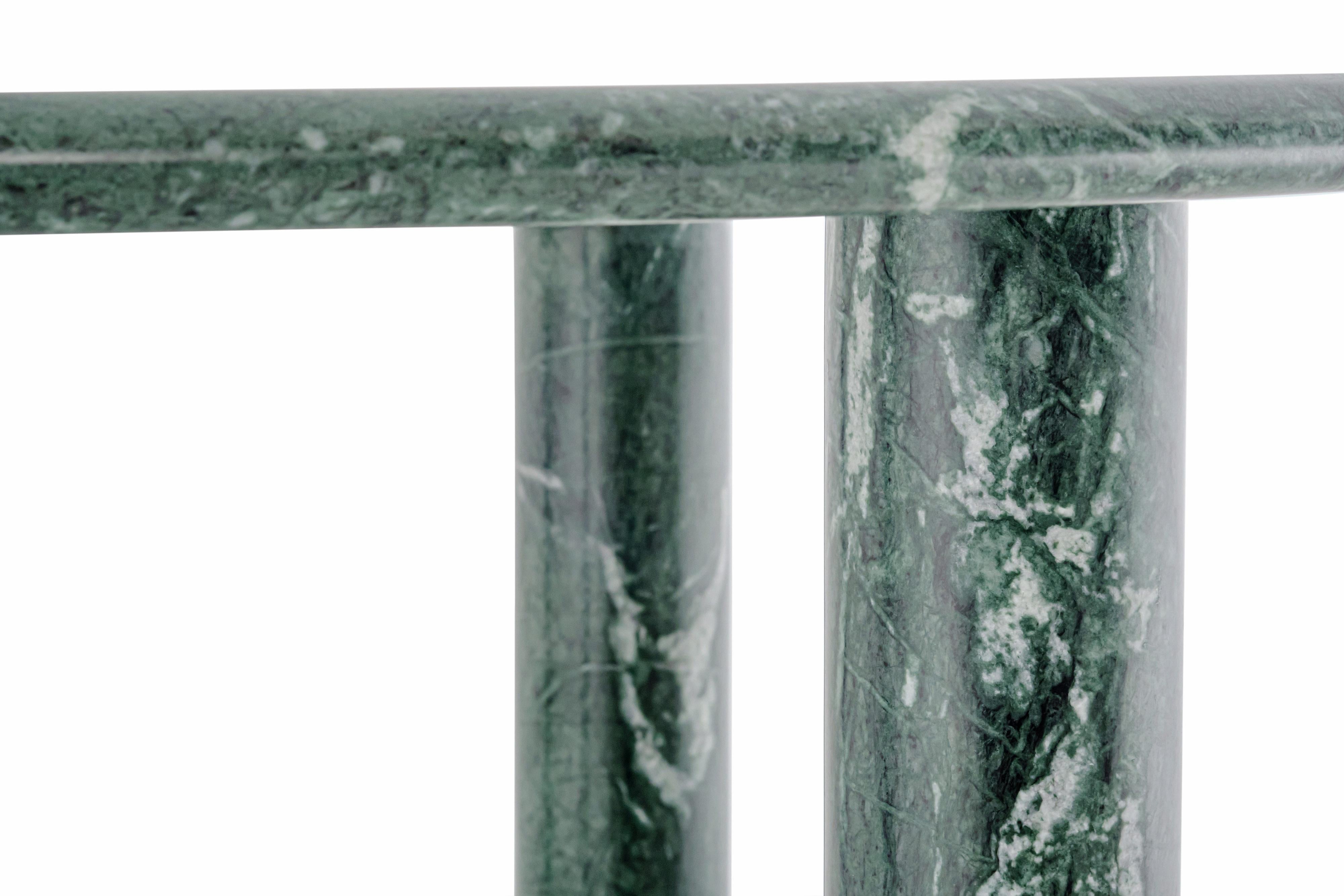 Table ronde de salle à manger contemporaine 'Paul' par NOOM, marbre vert en vente 3