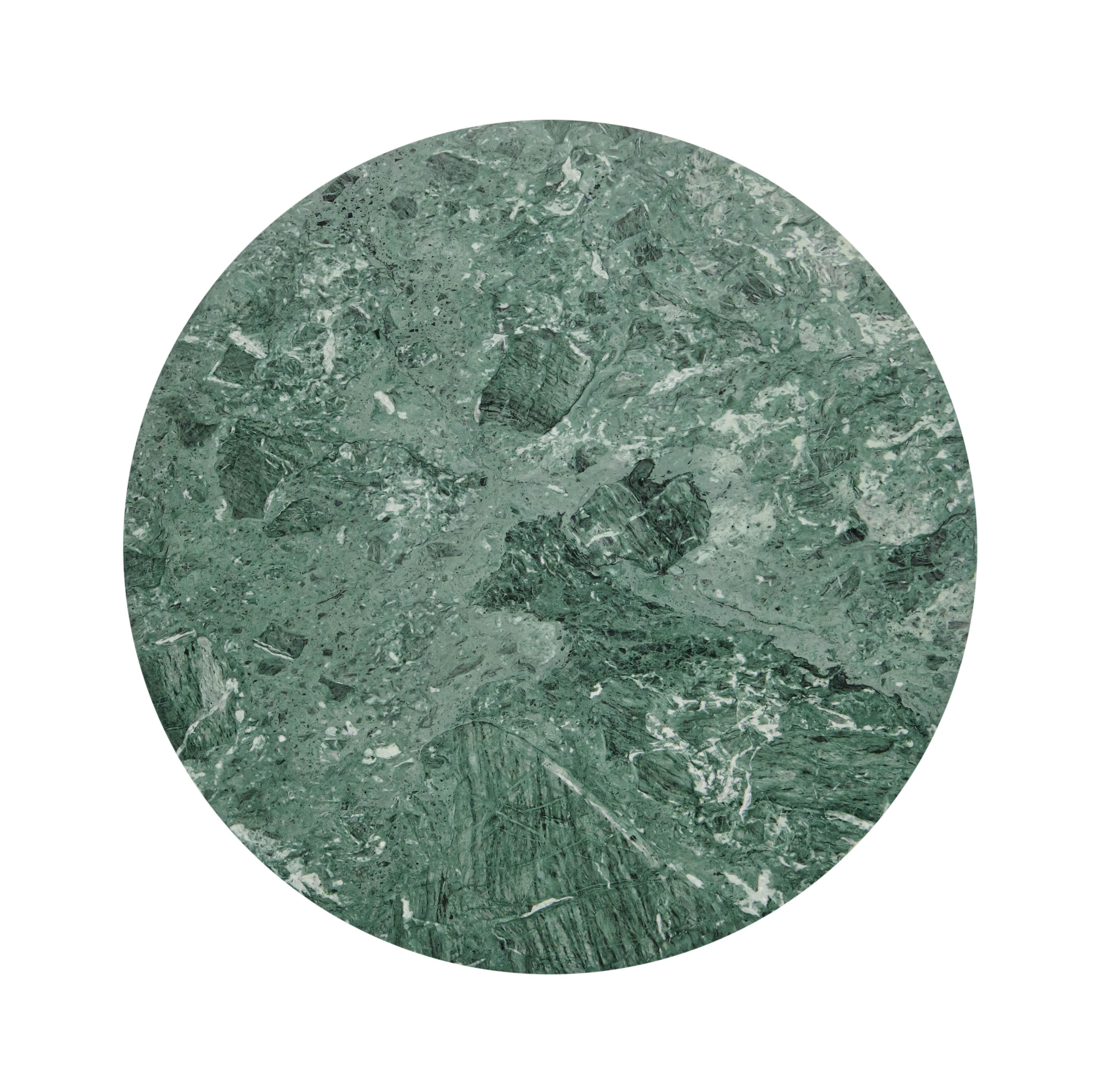 Contemporary Dining Round Table 'Paul' by Noom, Green Marble For Sale 6