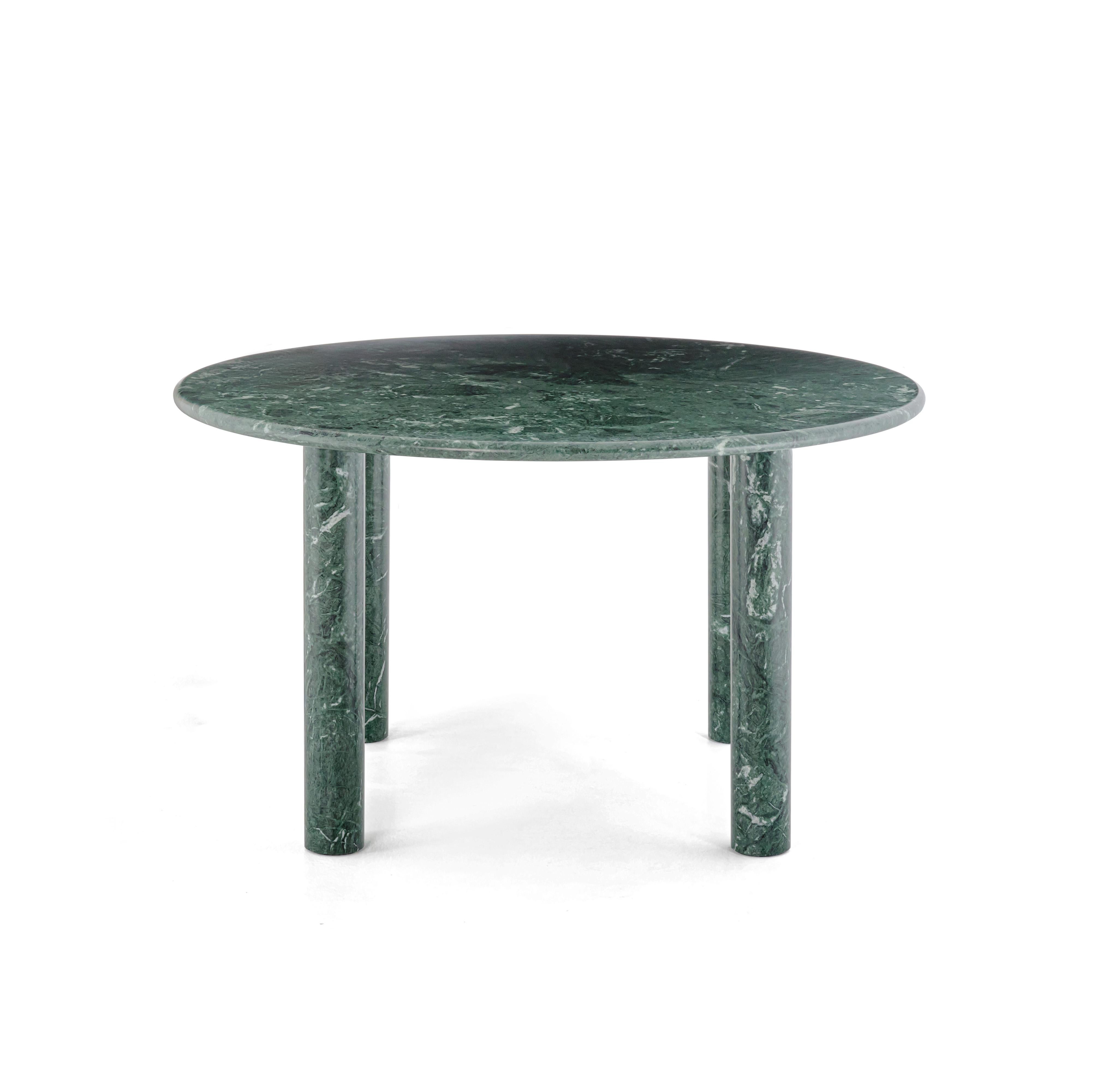 Organique Table ronde de salle à manger contemporaine 'Paul' par NOOM, marbre vert en vente
