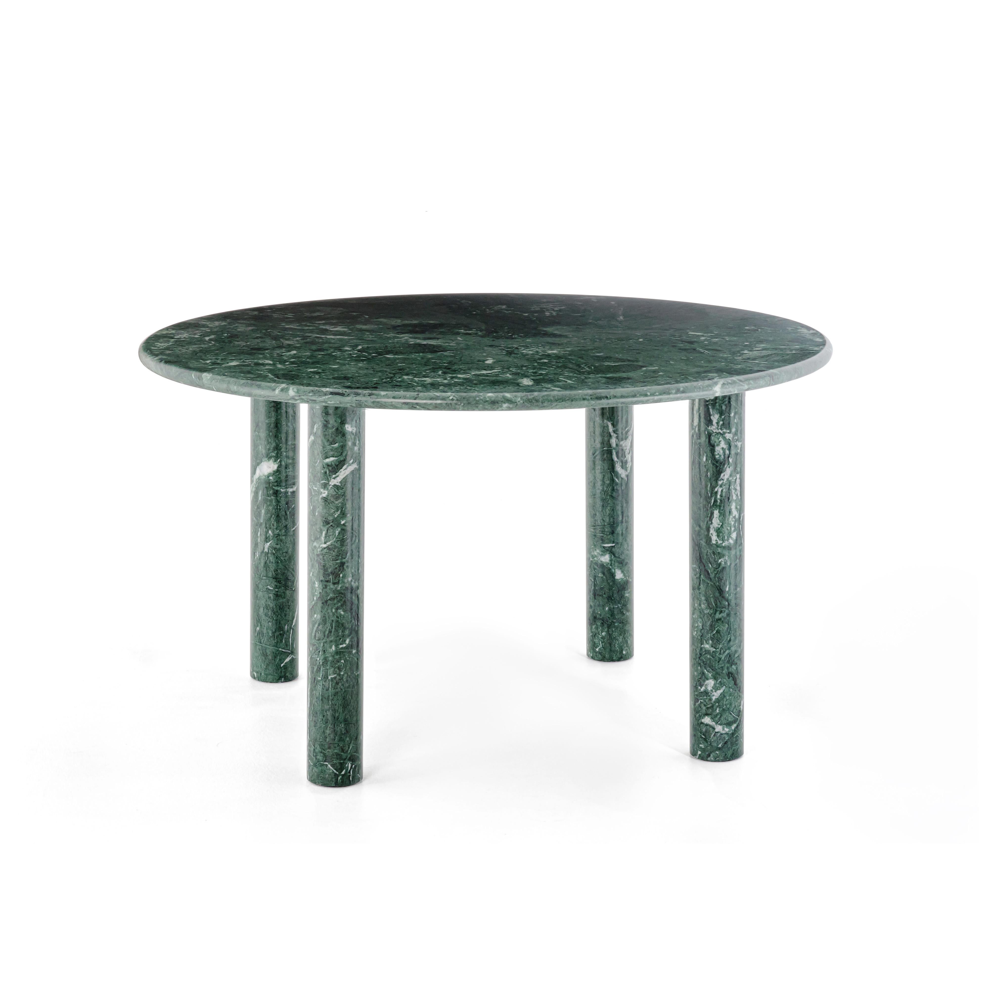 green marble round dining table