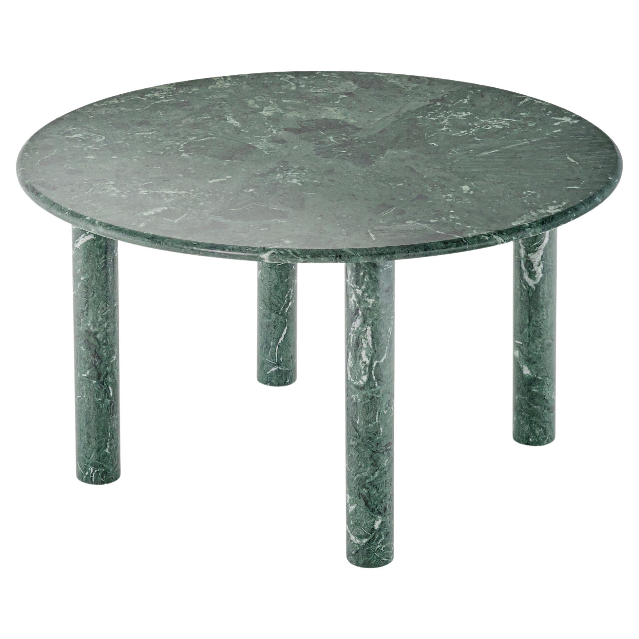 Modern Dining Round Table 'Paul' by Noom, Green Marble For Sale