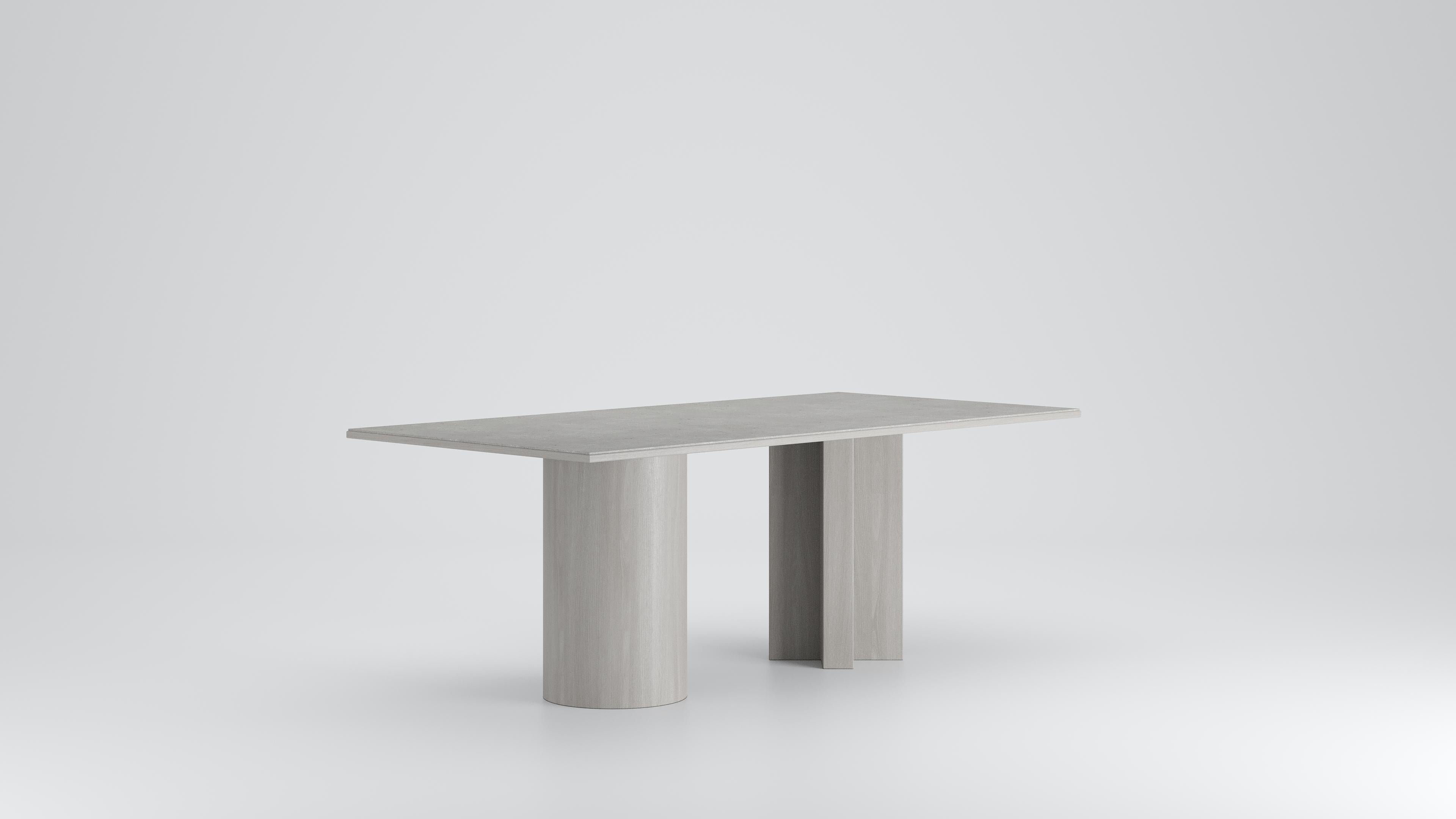 Table de salle à manger moderne Arithmetics en céramique et bois de Palo Nero en vente 6