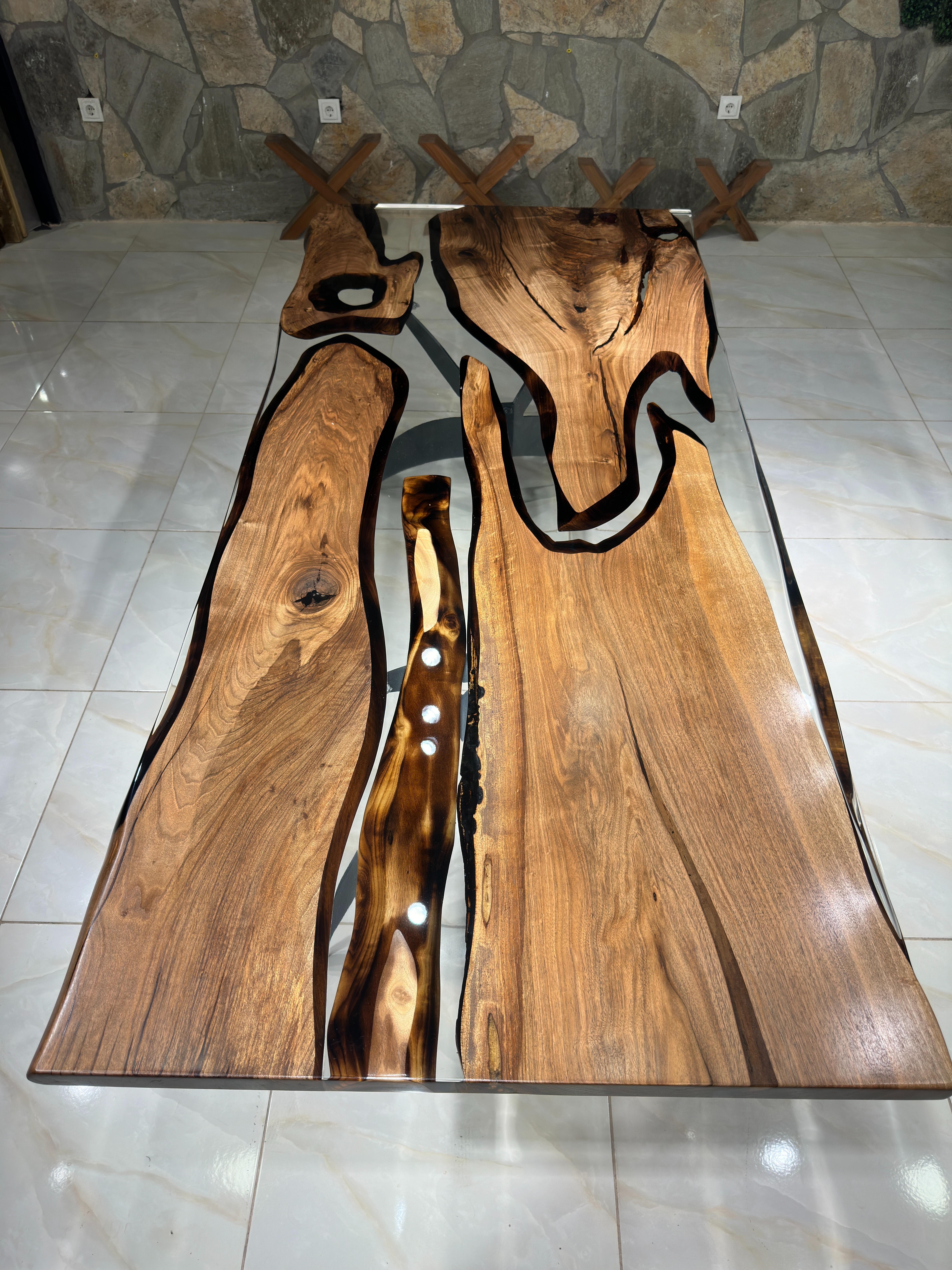 Résine époxy Table de salle à manger Modernity - Table sur mesure en vente