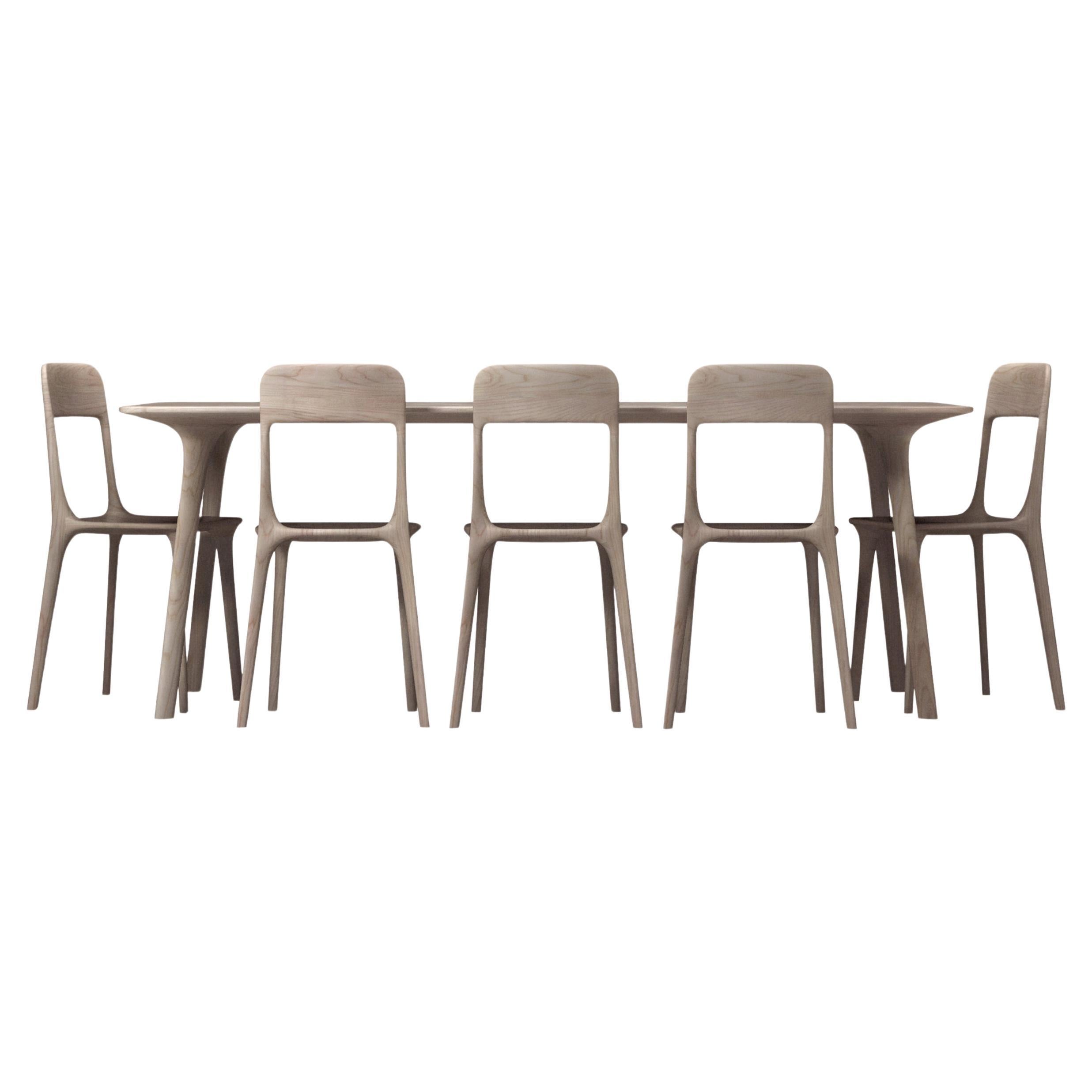 Ensemble table et chaises de salle à manger scandinave moderne