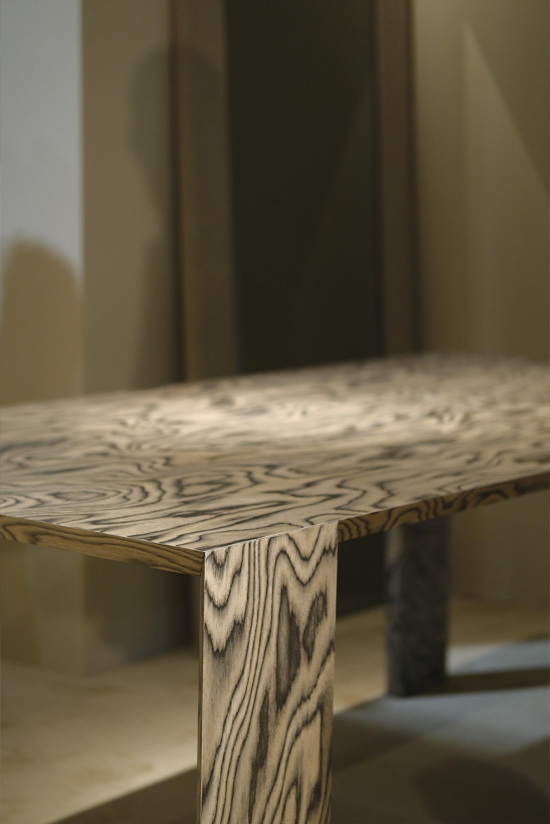 Veneer Modern Dining Table 'Ispolin' in finishing ALPI Ettore Sottsass by Palo Nero For Sale