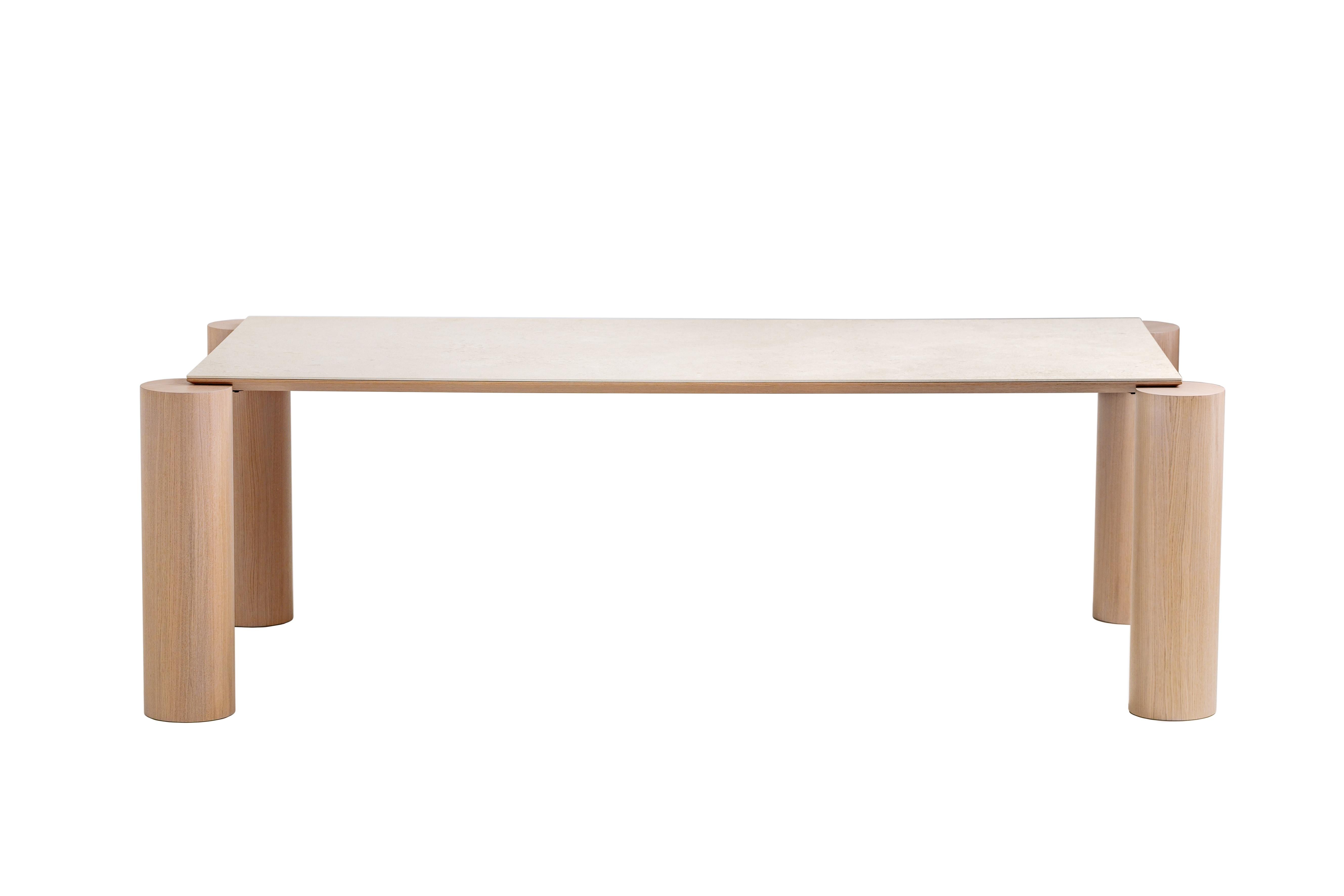 Moderner Esstisch 'Laguna' Keramik Сountertop Holzbeine von Palo Nero im Angebot 2