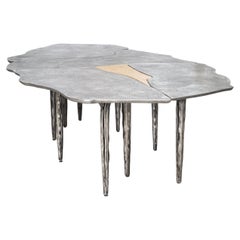 Modern Dining Table Soft Shape Handmade Cast Aluminium Bronze for Dilmos 