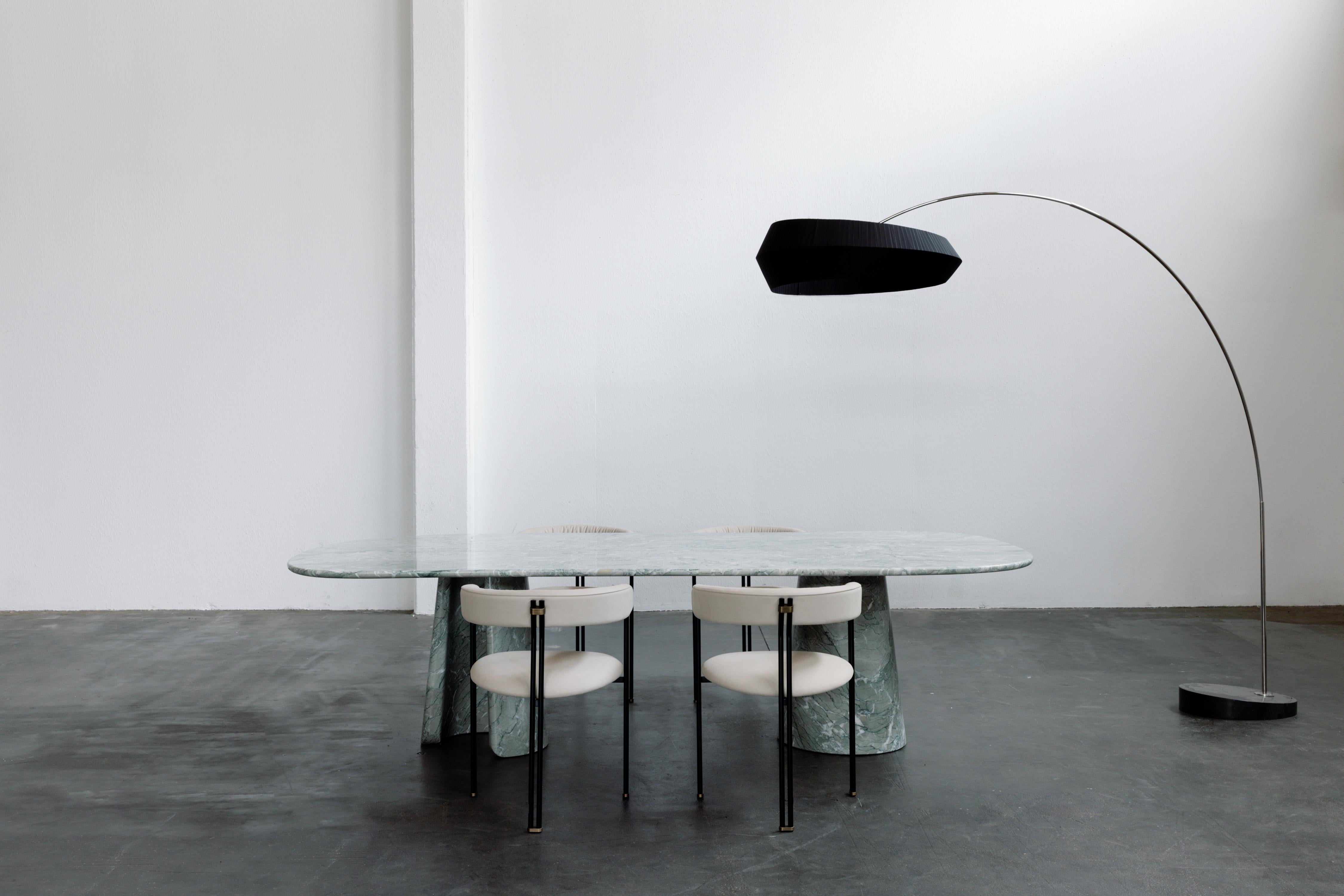 Modern In-Side Marble Dining Table, 10 Seat, Handmade in Portugal by Greenapple For Sale 2