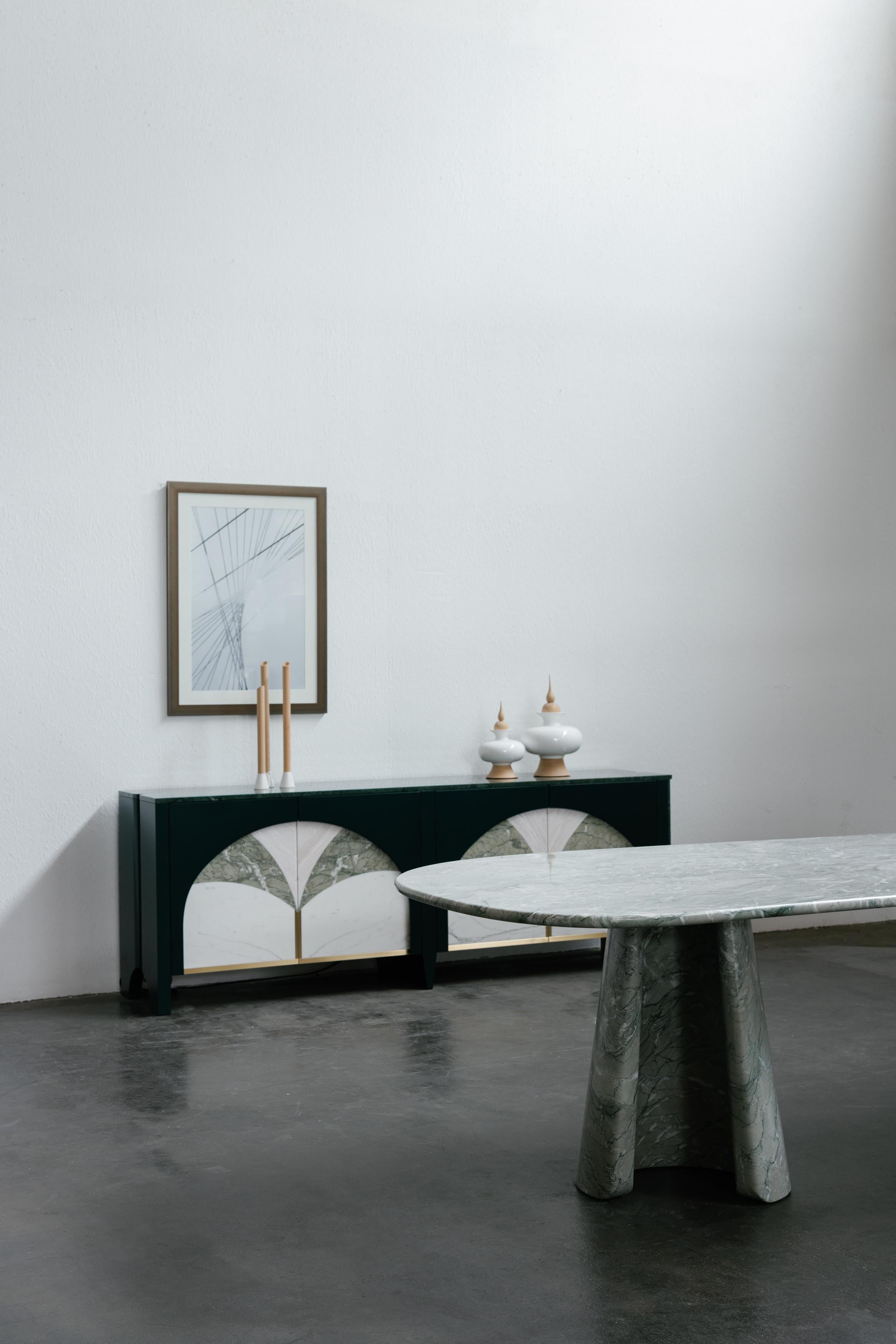 Mesa de comedor moderna de mármol, 10 plazas, hecha a mano en Portugal by Greenapple Siglo XXI y contemporáneo en venta