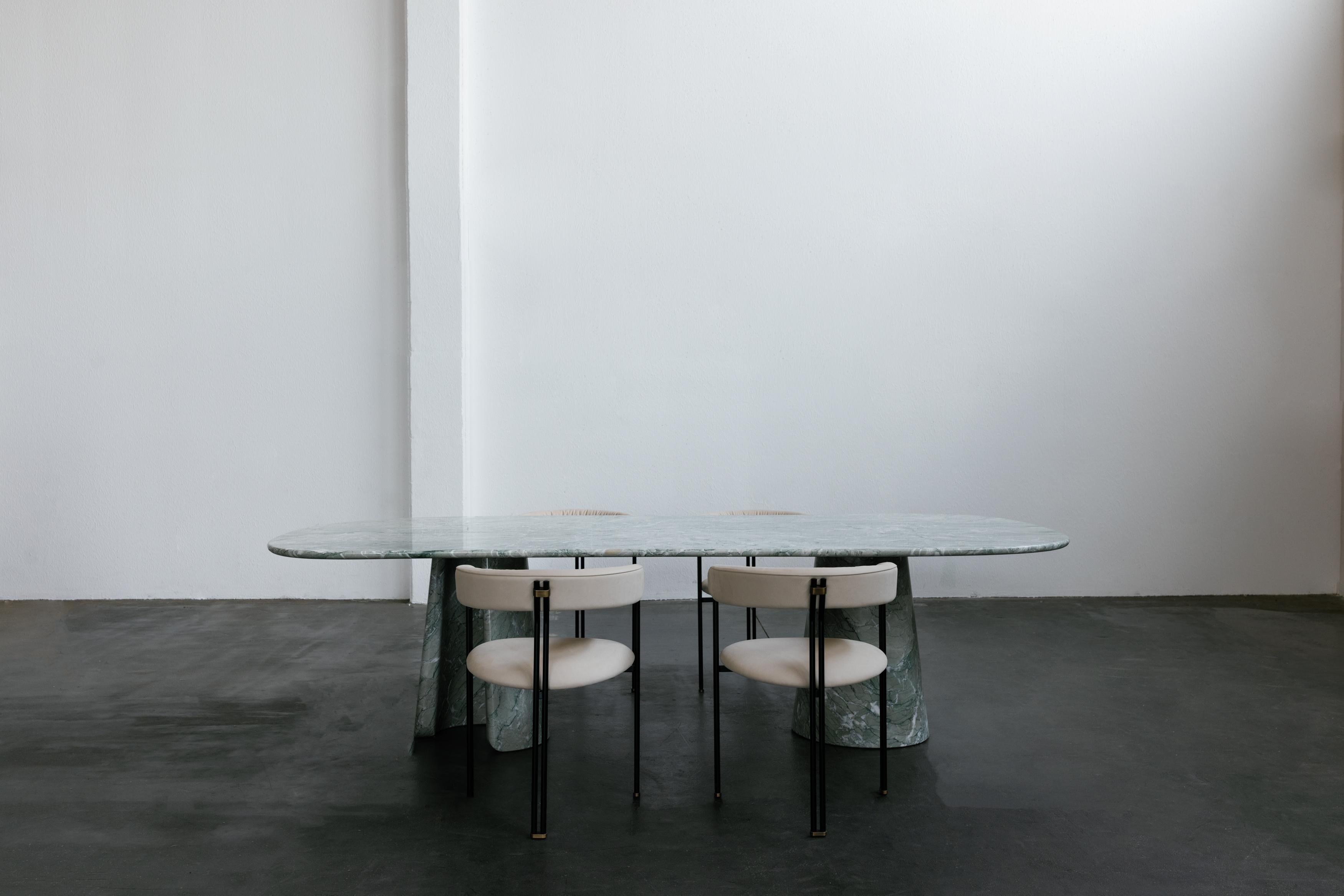 Mesa de comedor moderna de mármol, 10 plazas, hecha a mano en Portugal by Greenapple Ónix en venta