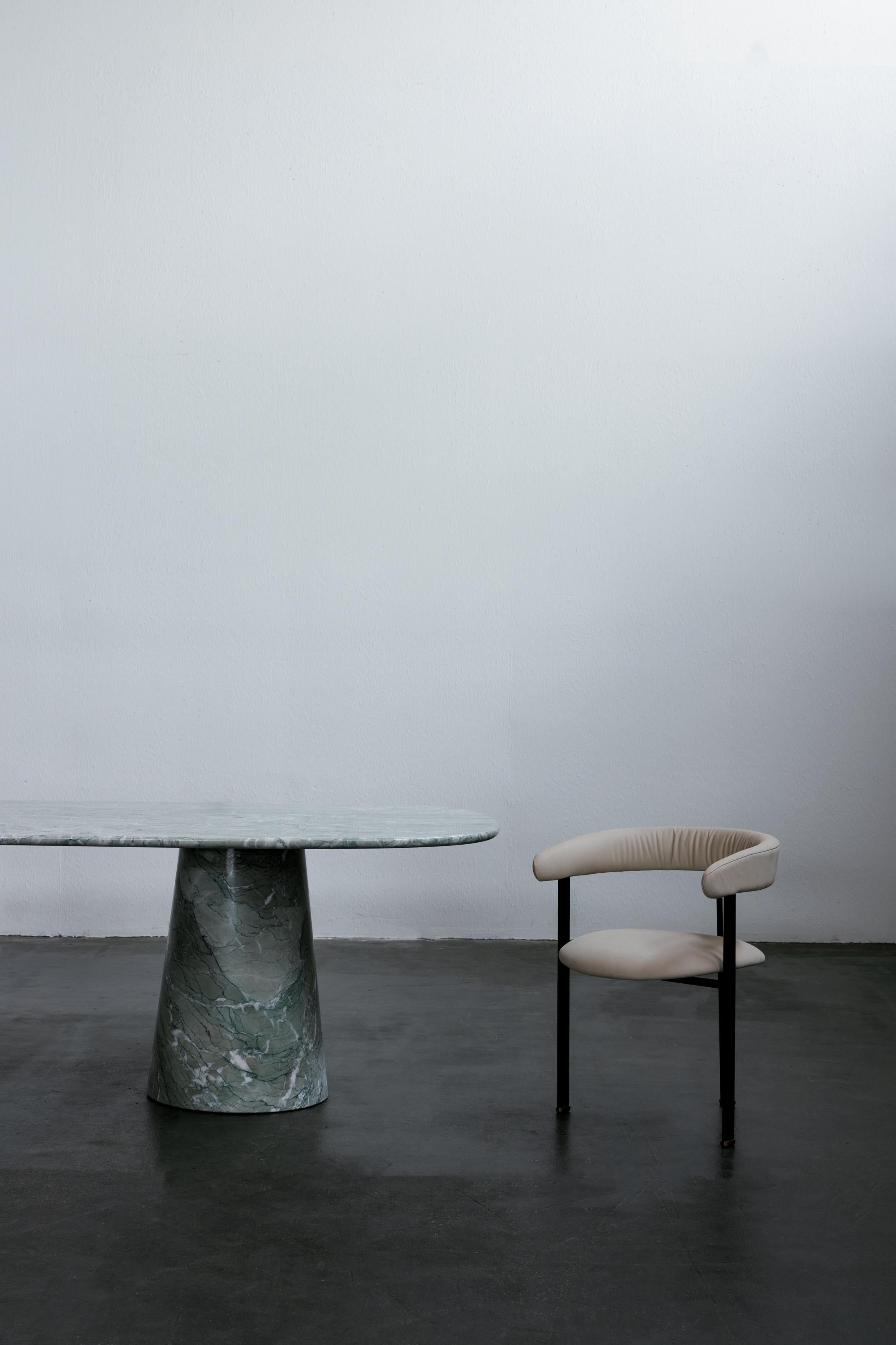 Modern In-Side Marble Dining Table, 10 Seat, Handmade in Portugal by Greenapple For Sale 1