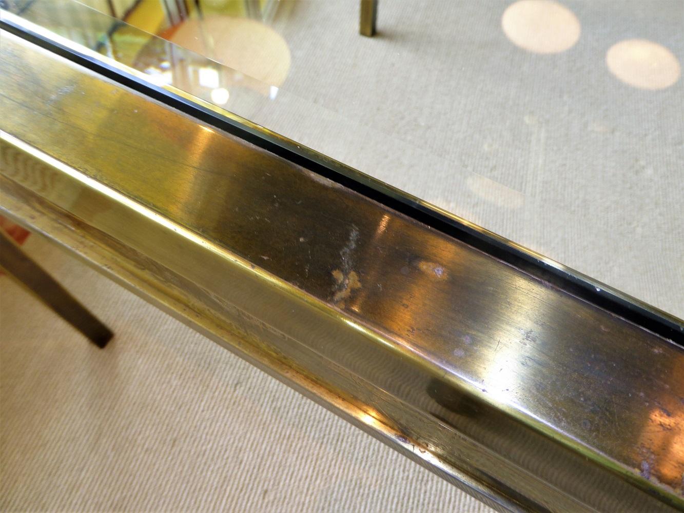 Modern Dining Table with Acid Etched Brass Panels by Bernhard Rohne Mastercraft 7