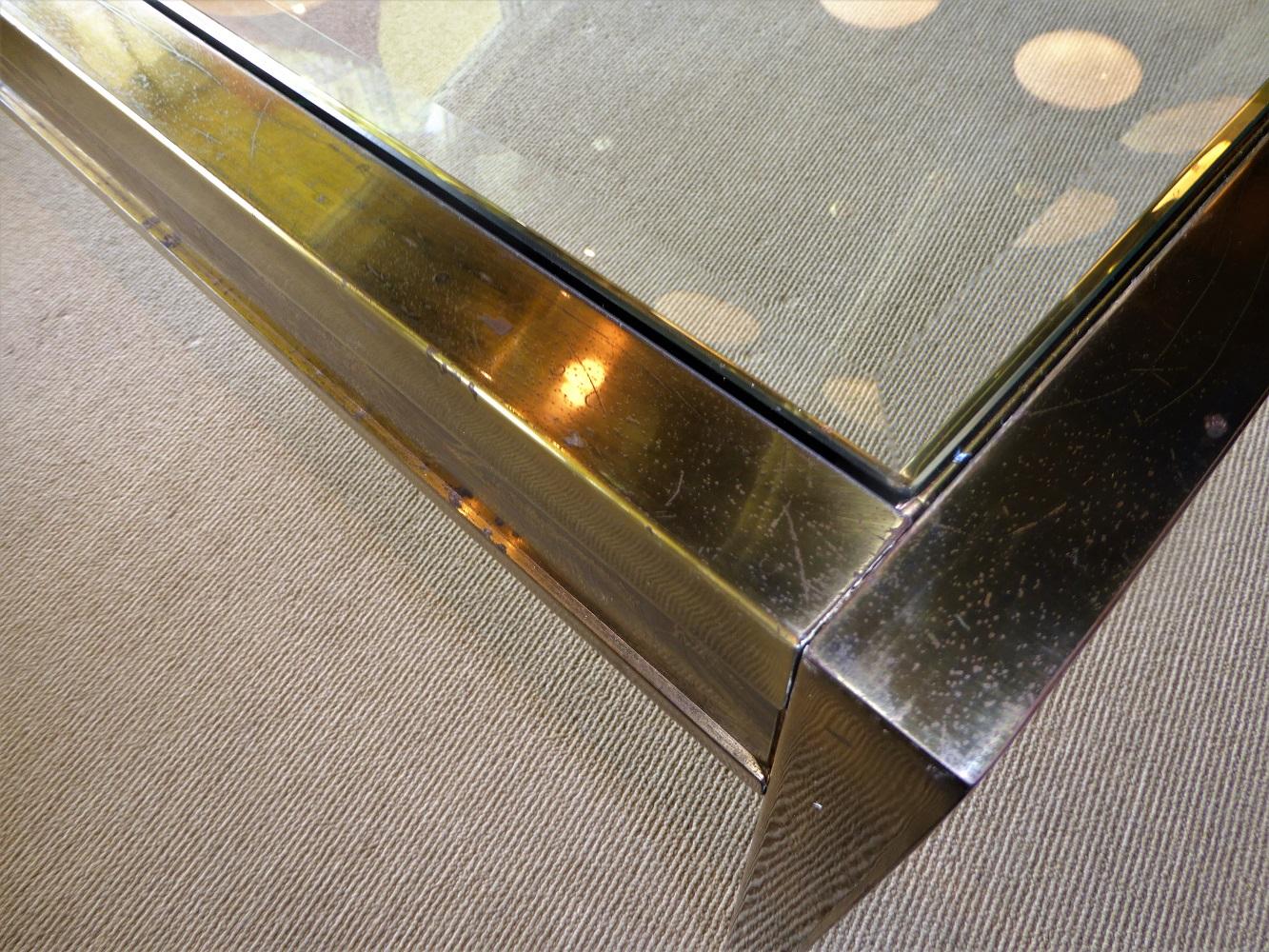 Modern Dining Table with Acid Etched Brass Panels by Bernhard Rohne Mastercraft 9